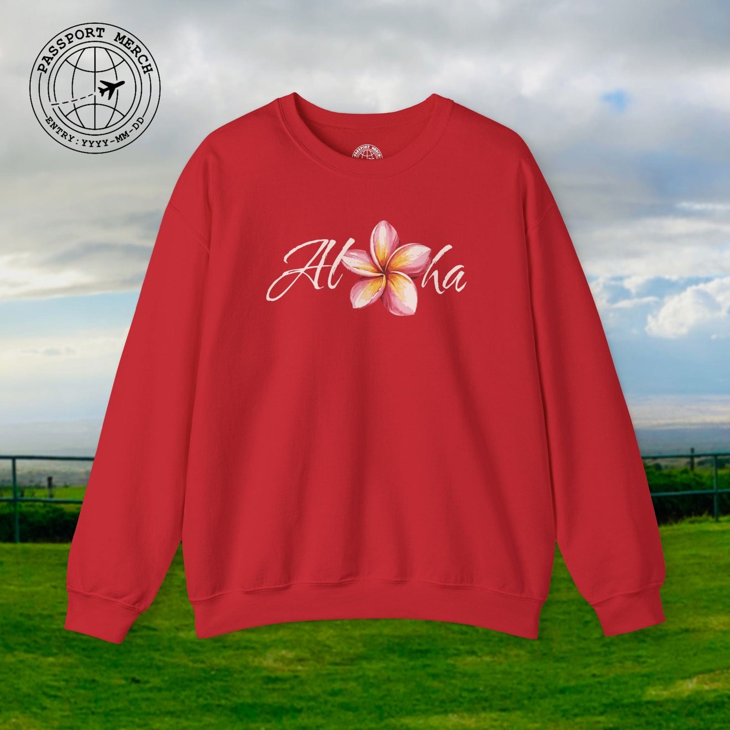 Aloha Watercolor Plumeria, Hawaii Crewneck