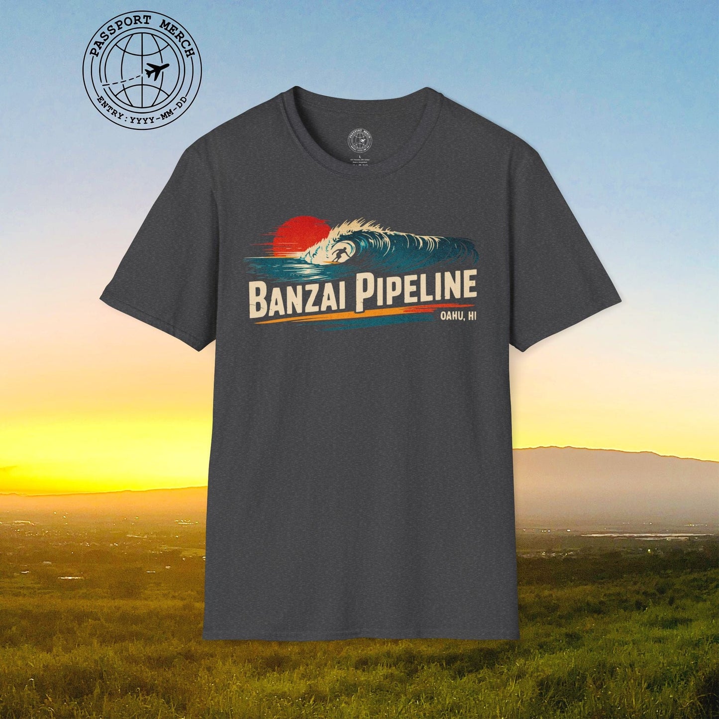 Banzai Pipeline, Oahu, Hawaii - Vibrant Surf Retro T-Shirt