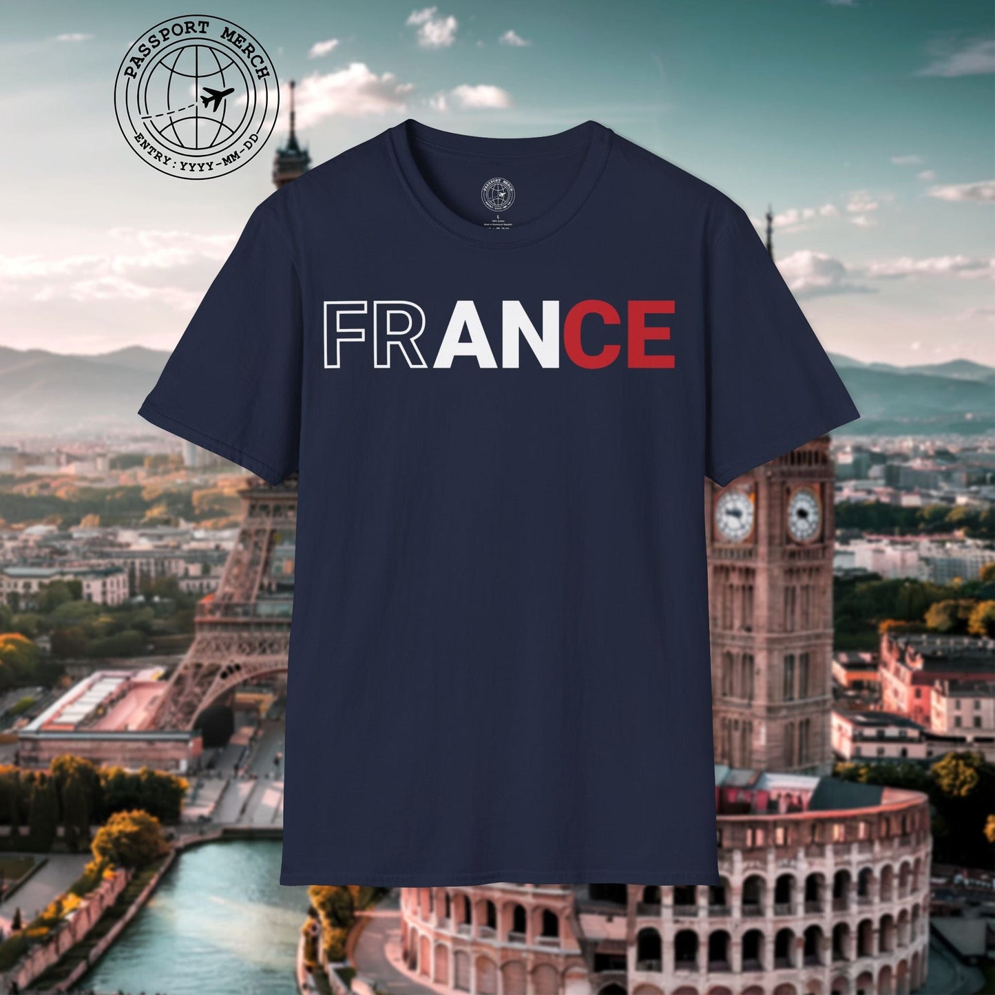 France Patriotism Letter Flag T-Shirt