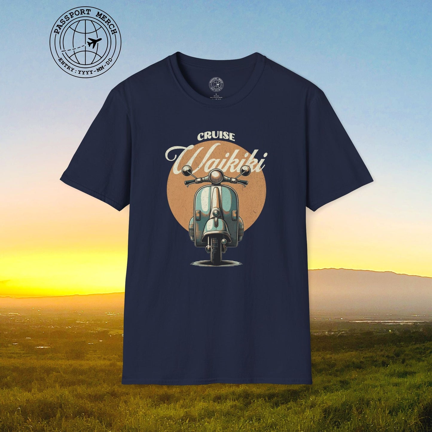 Vintage Cruise Waikiki Moped, Hawaii T-Shirt