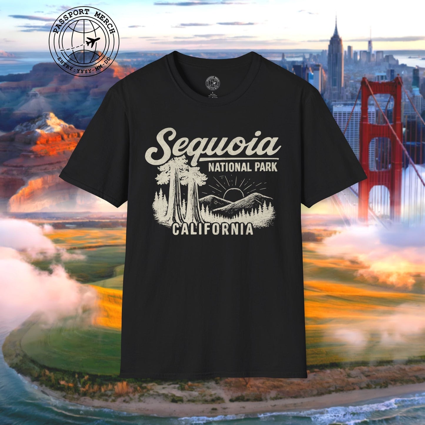 Sequoia National Park Vintage Monochrome, California T-Shirt