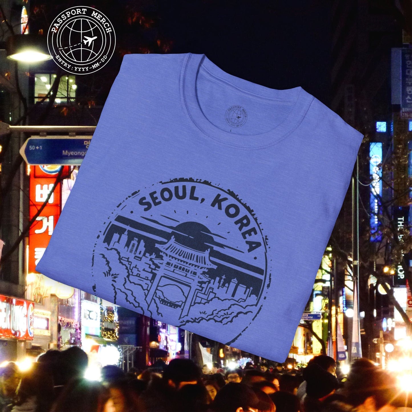 Vintage Badge, Seoul Korea T-Shirt