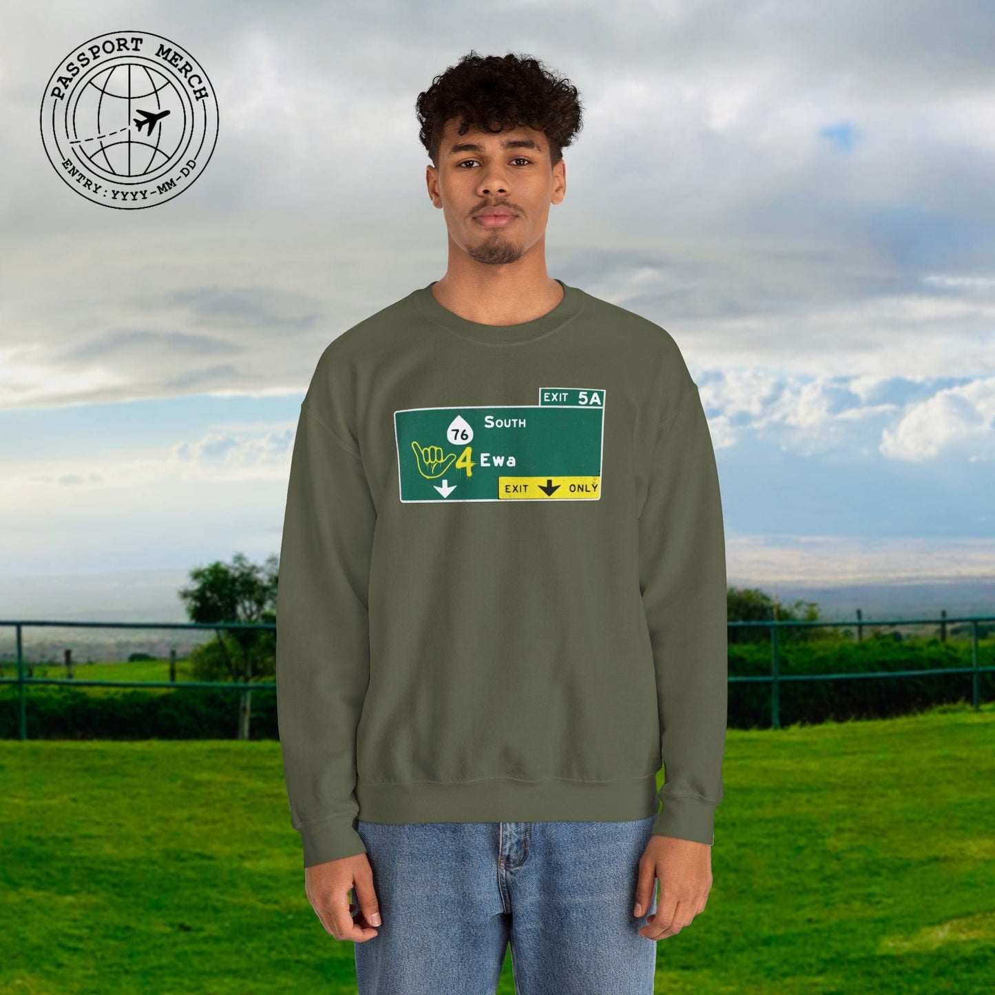 Signs of Wanderlust, Shaka 4 Ewa, Hawaii Crewneck