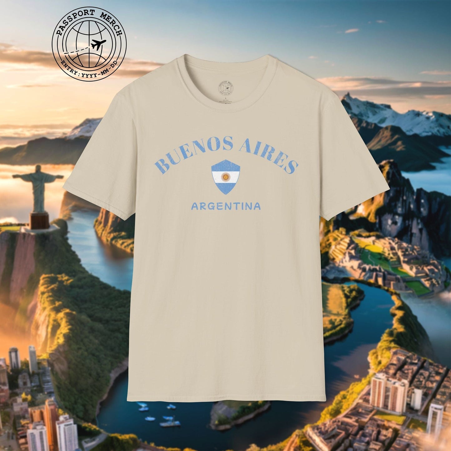 Buenos Aires with Flag Shield Argentina T-Shirt