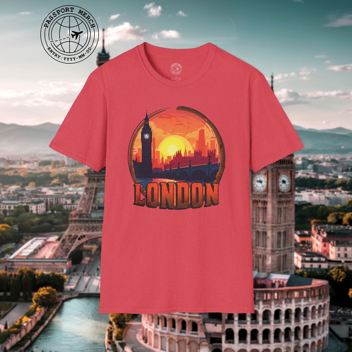 Vintage Big Ben Sunset, London, England T-Shirt