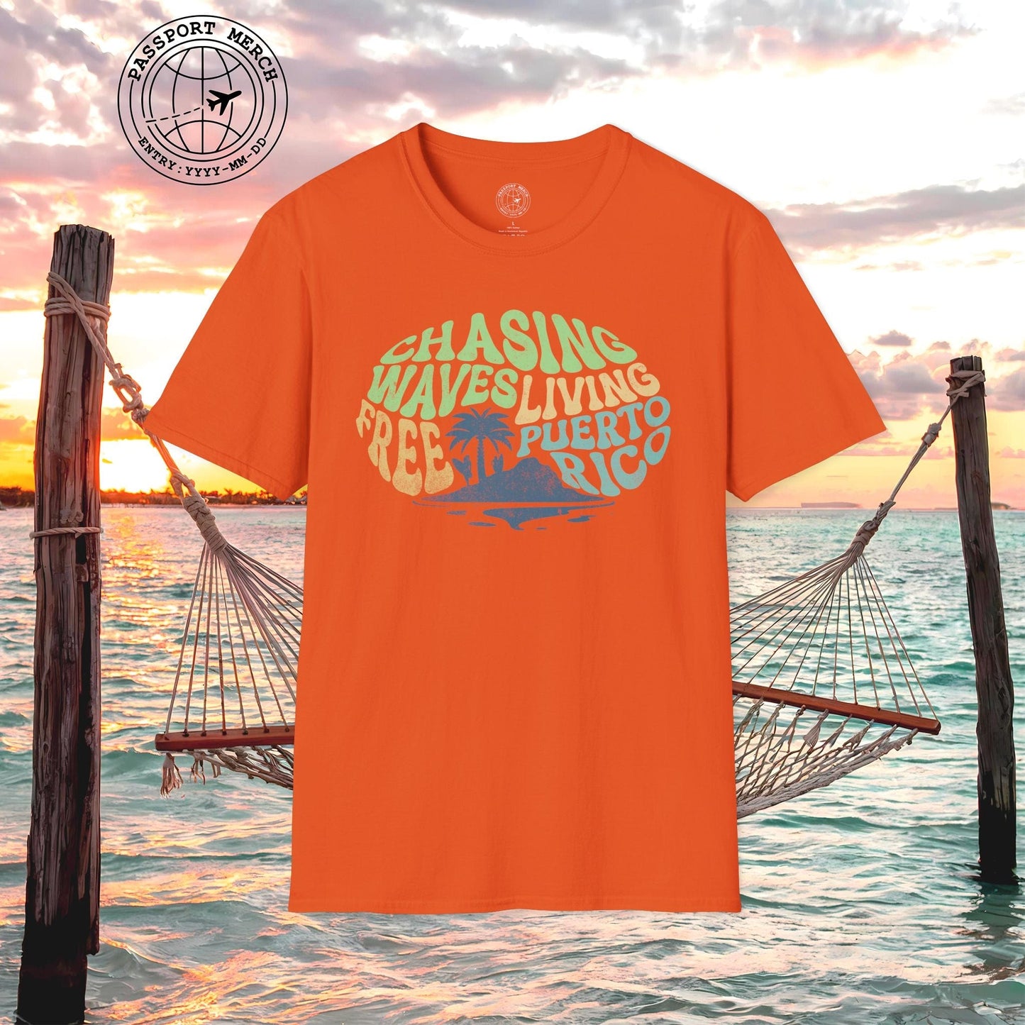 Chasing Waves Living Free Puerto Rico T-Shirt