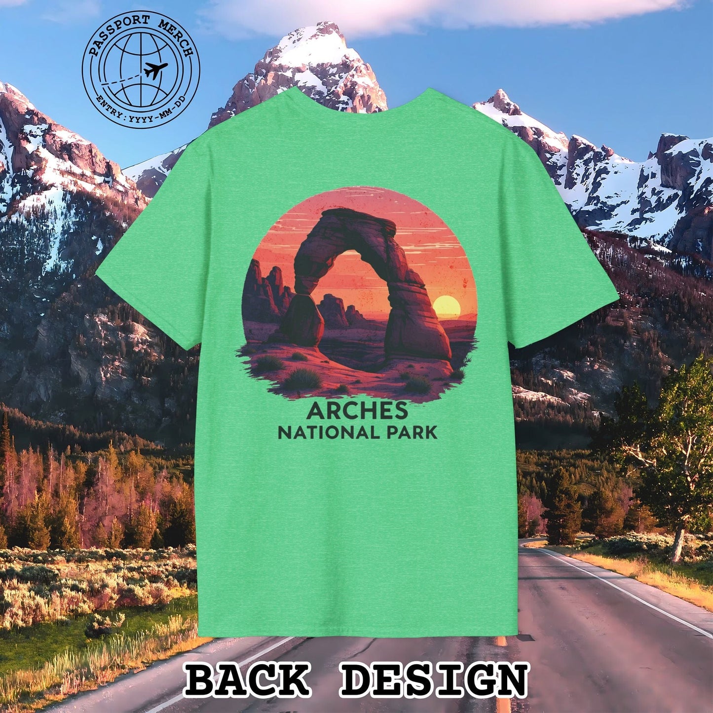 Arches National Park, Utah, Back Print T-Shirt