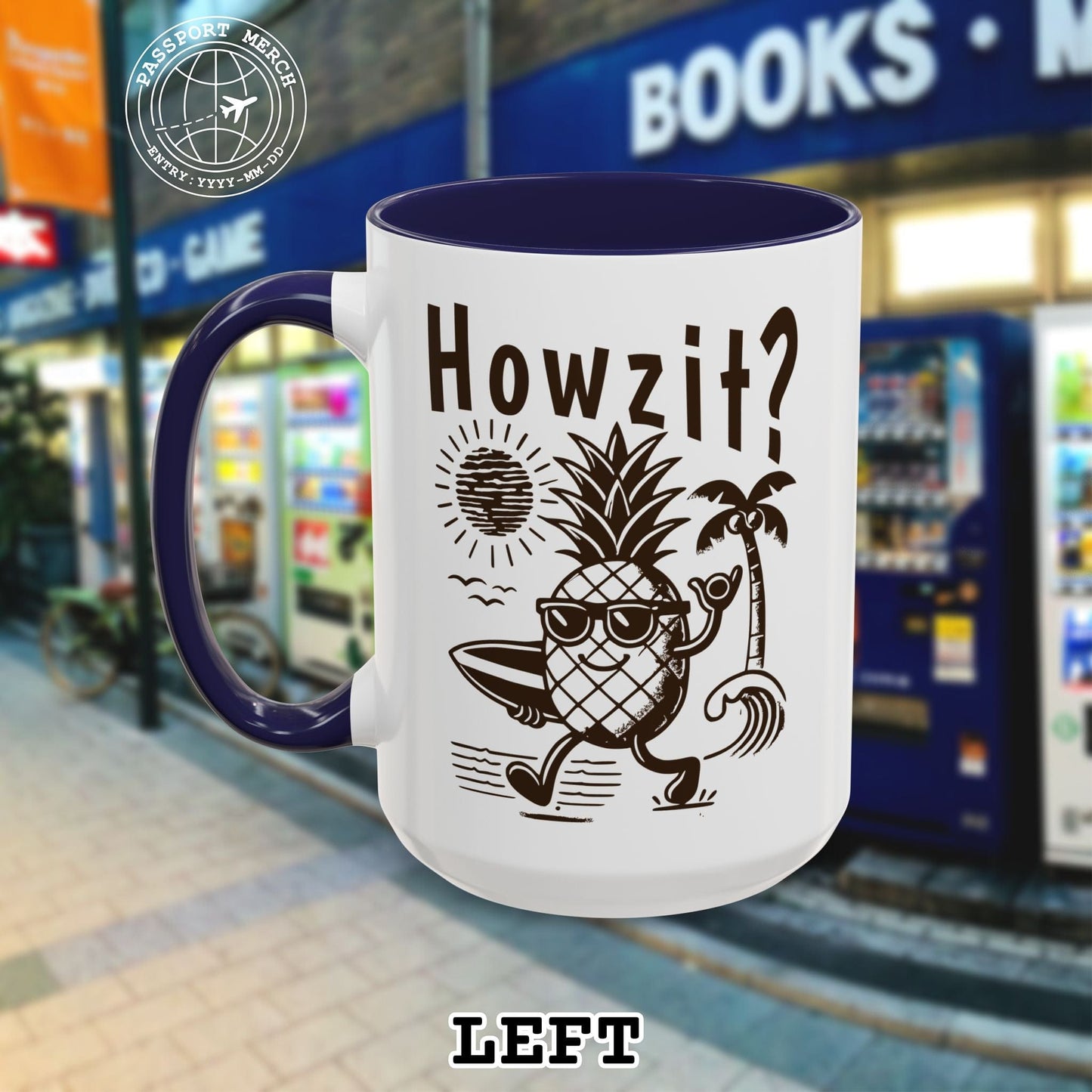 Howzit? Pineapple Shaka, Hawaii 15oz Mug