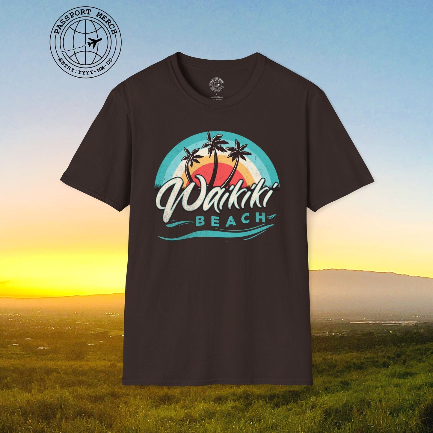Waikiki Beach Retro Vibes Hawaii T-Shirt