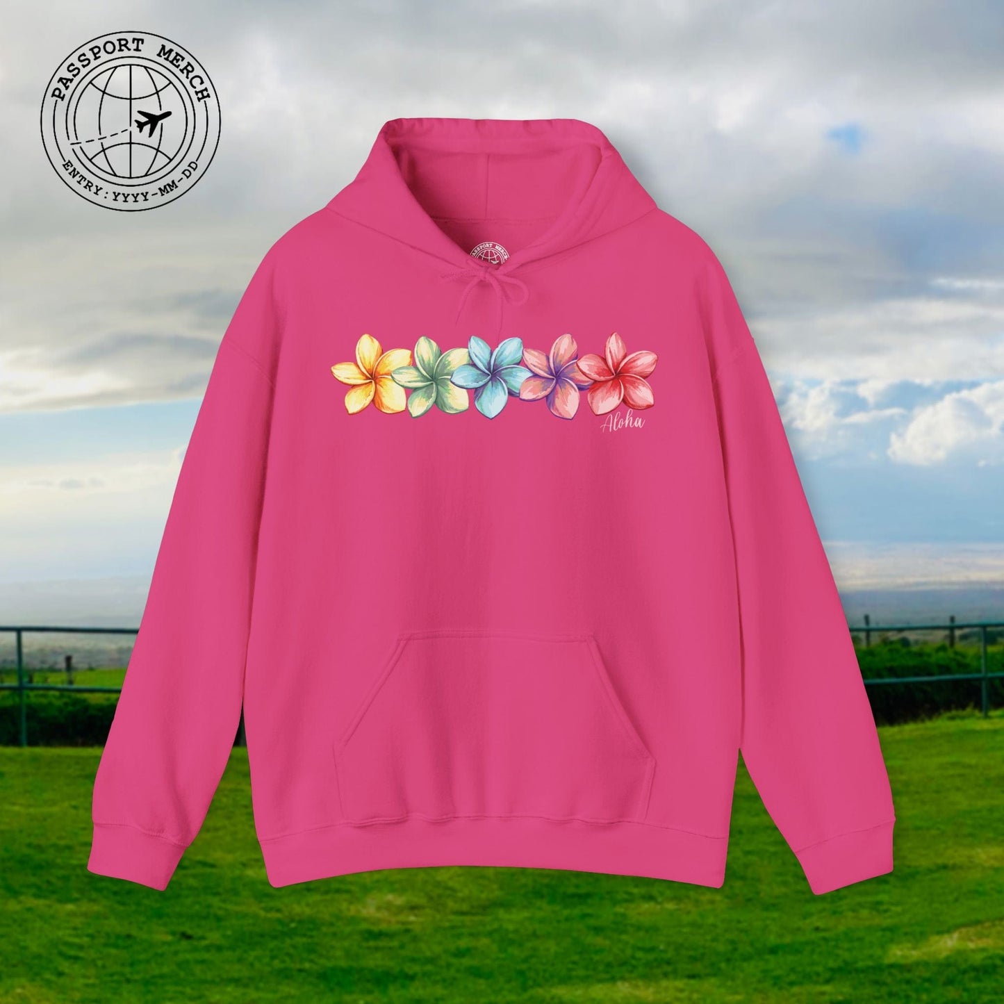 Five Vibrant Plumerias, Hawaii Hoodie