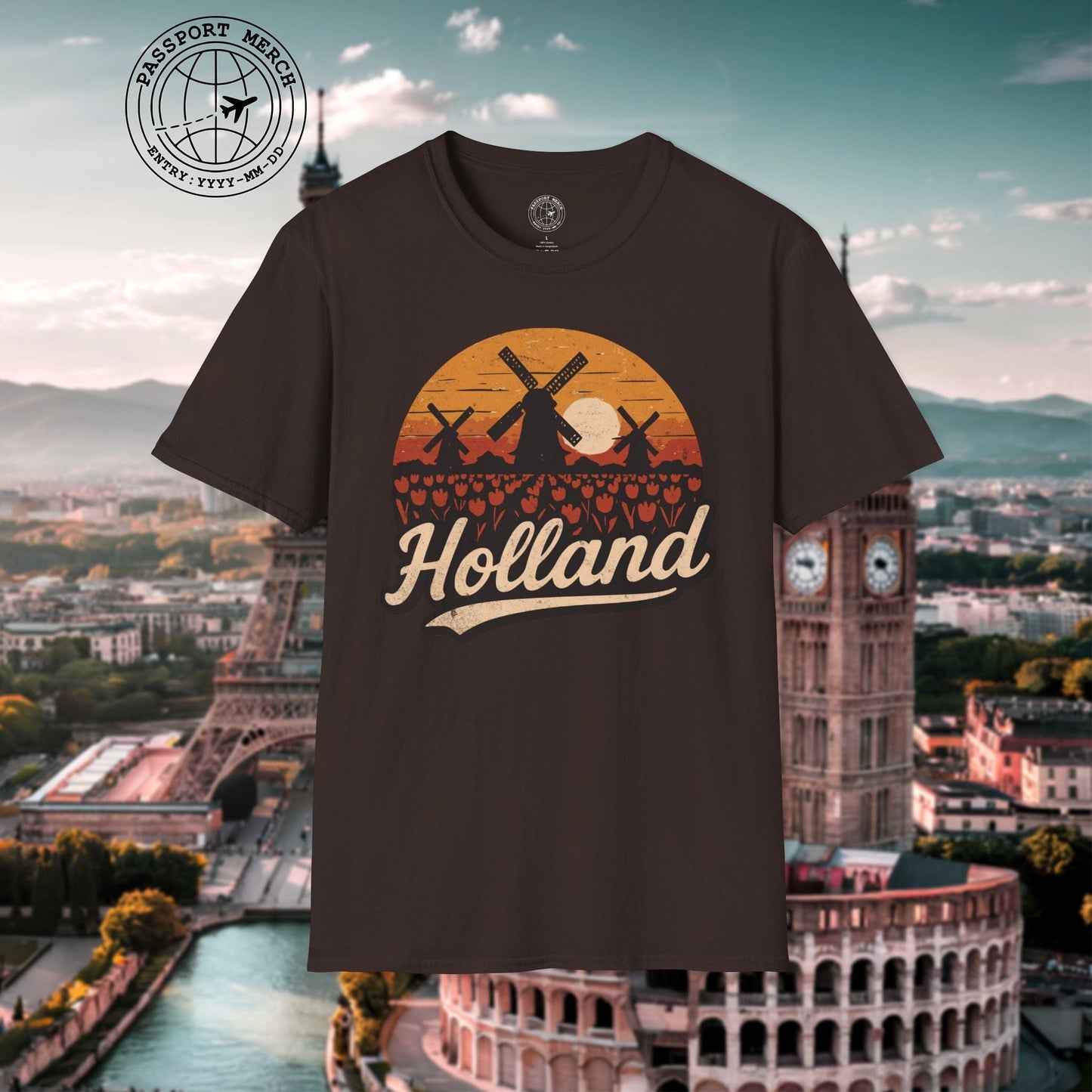 Holland Tulips and Windmills T-Shirt