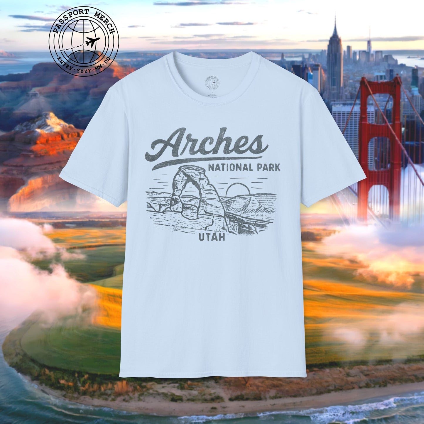 Arches National Park Vintage Monochrome, Utah T-Shirt