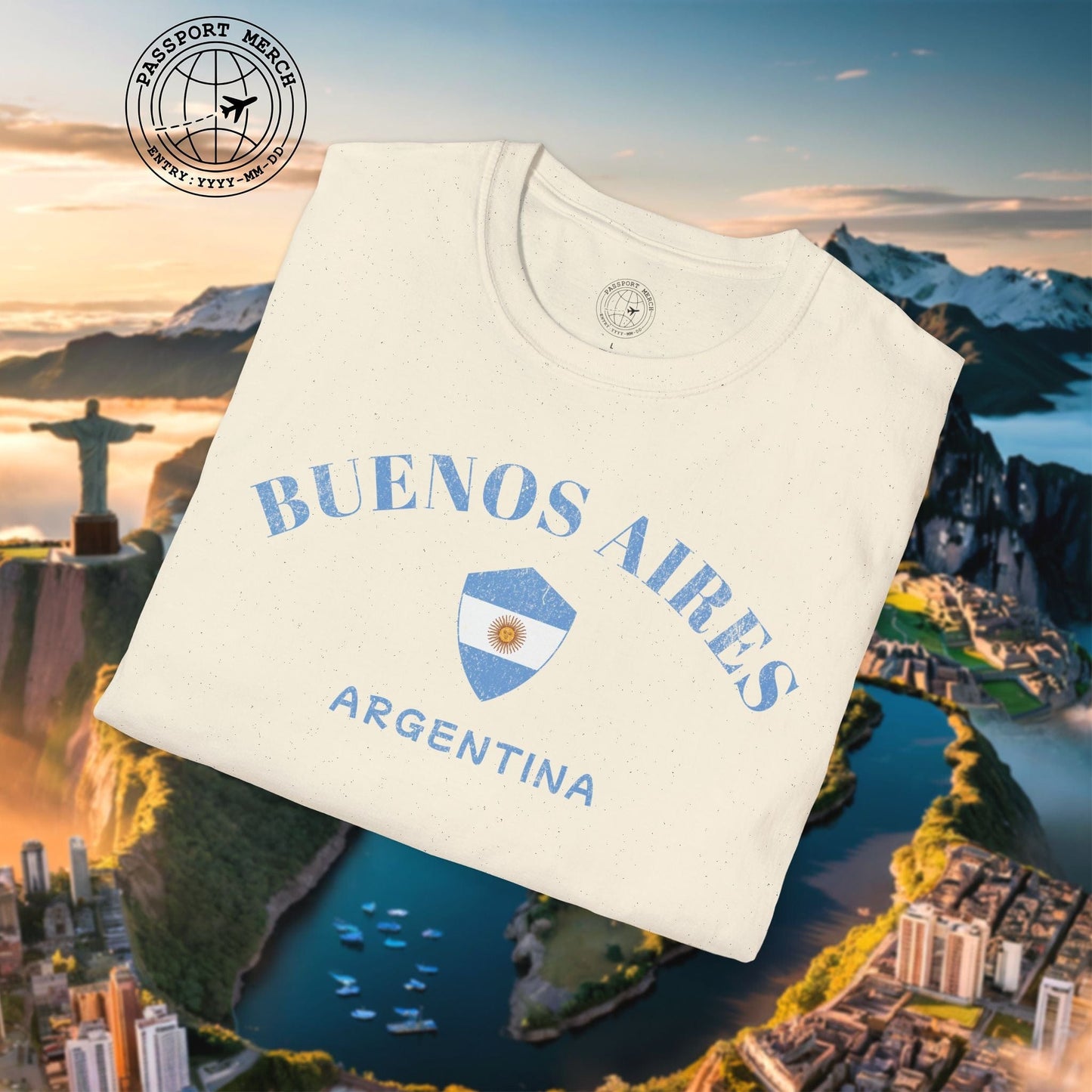 Buenos Aires with Flag Shield Argentina T-Shirt