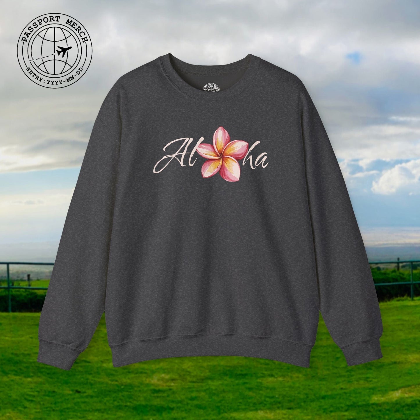 Aloha Watercolor Plumeria, Hawaii Crewneck