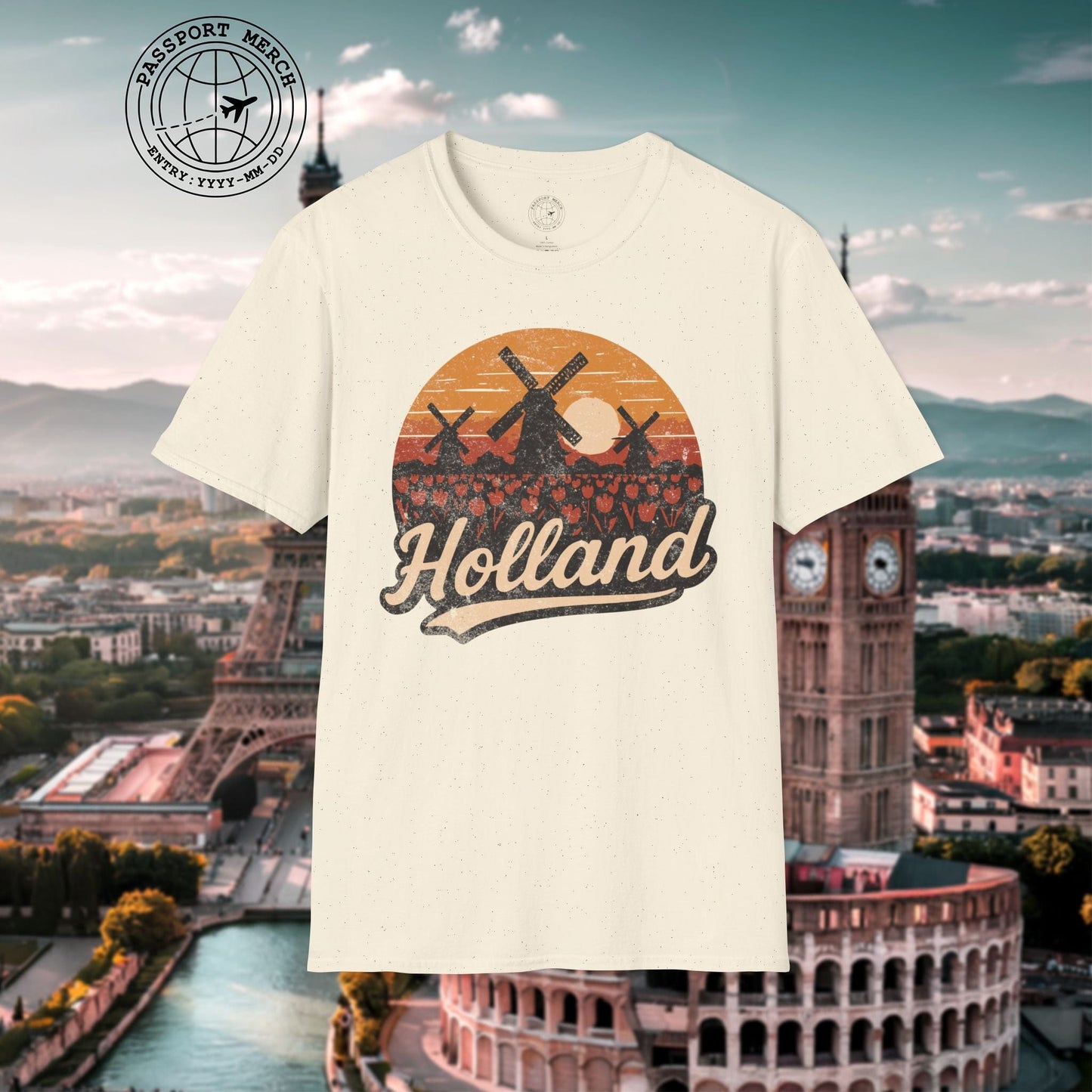 Holland Tulips and Windmills T-Shirt