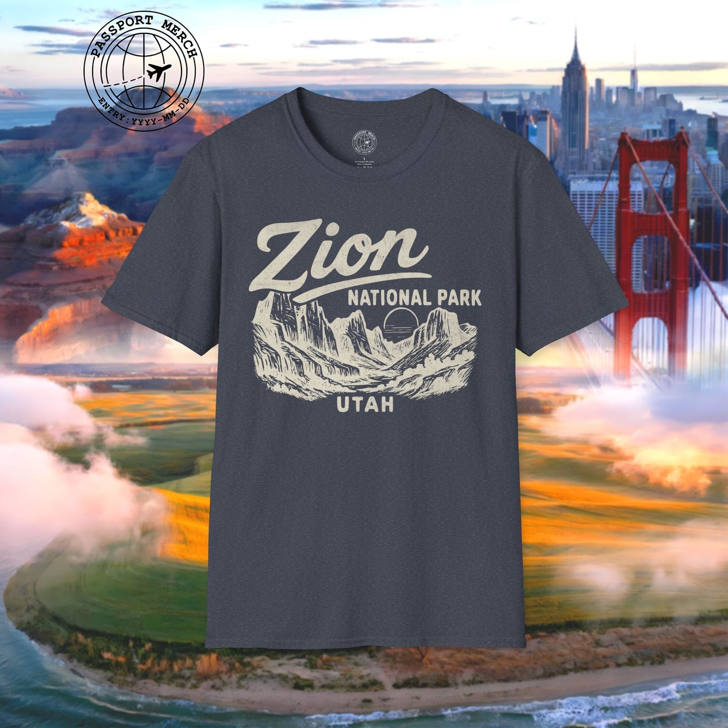 Zion National Park Vintage Monochrome, Utah T-Shirt