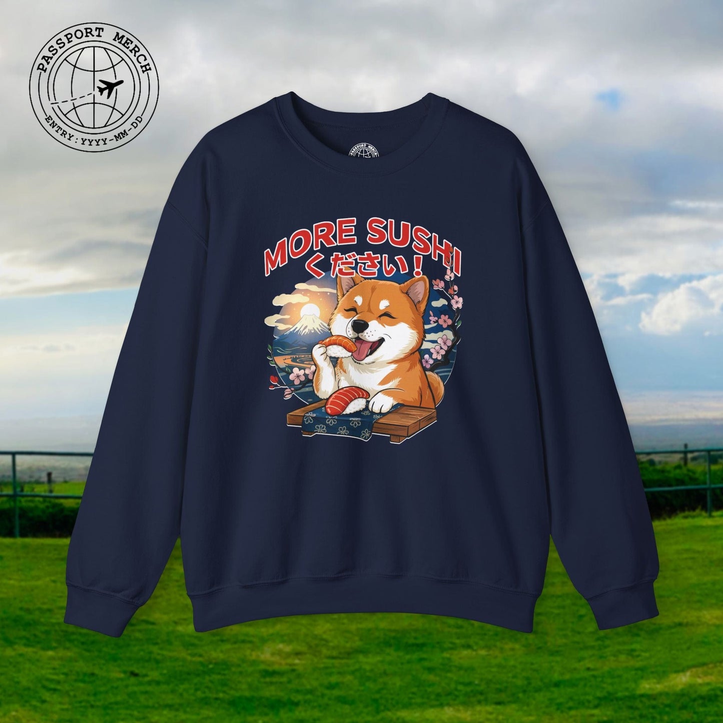 Shiba Inu, More Sushi Please! Japan Crewneck