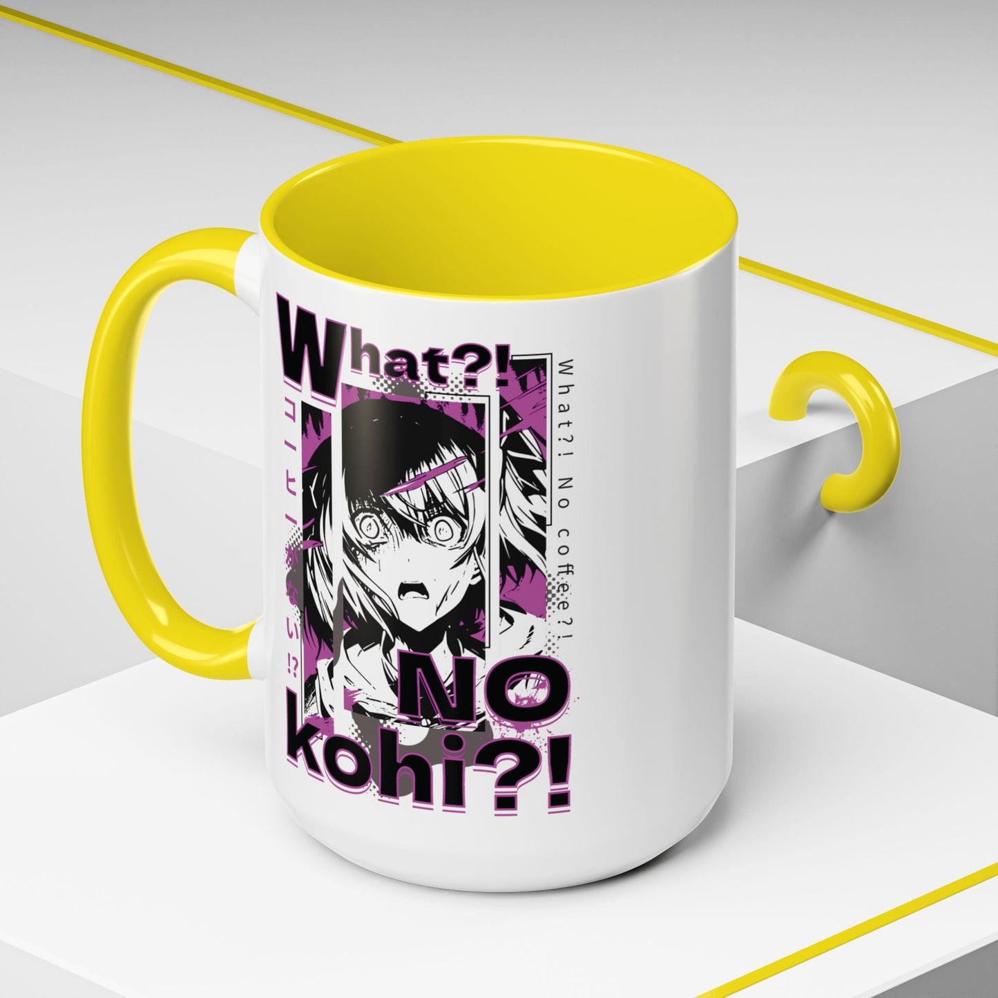 The "What?! No kohi?!" Anime Terror Face Japan 15oz Mug