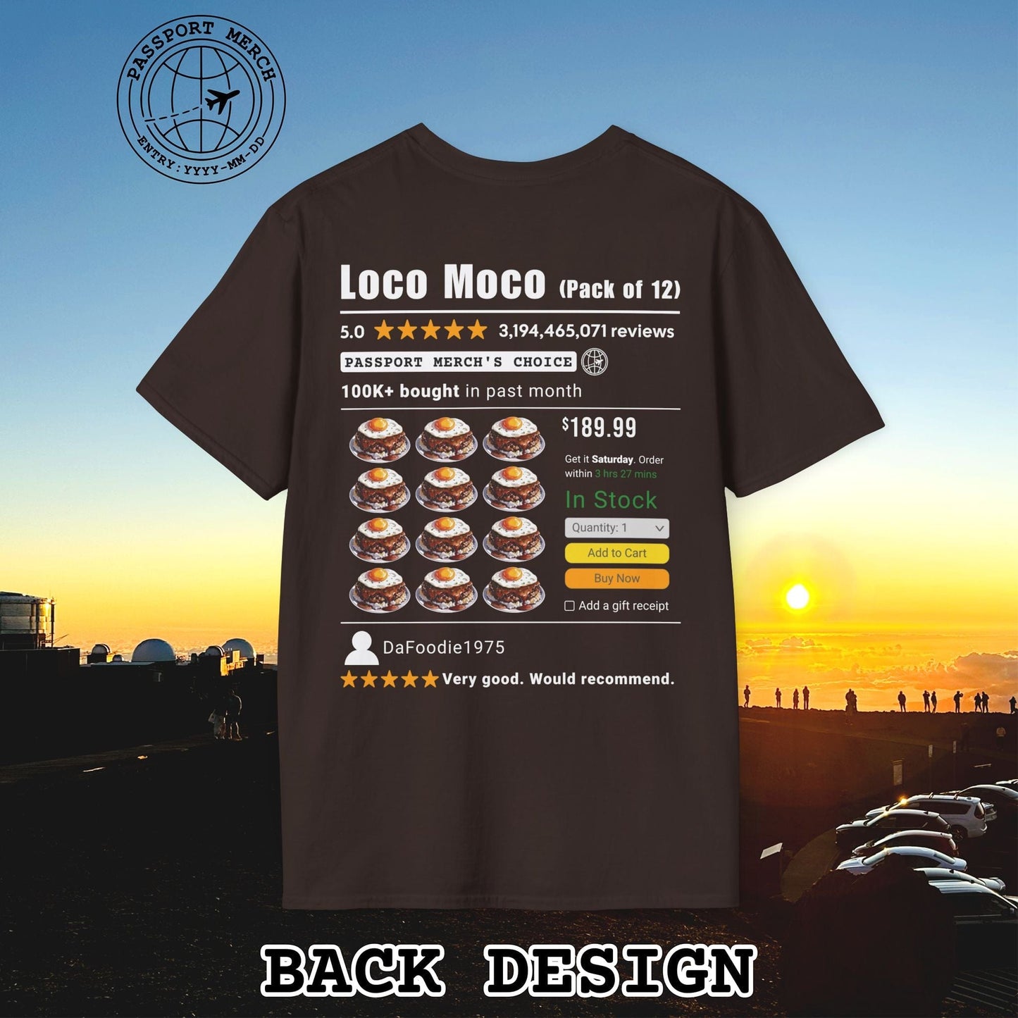 Loco Moco (5-Star Buy Now Edition), Hawaii, Back Print T-Shirt