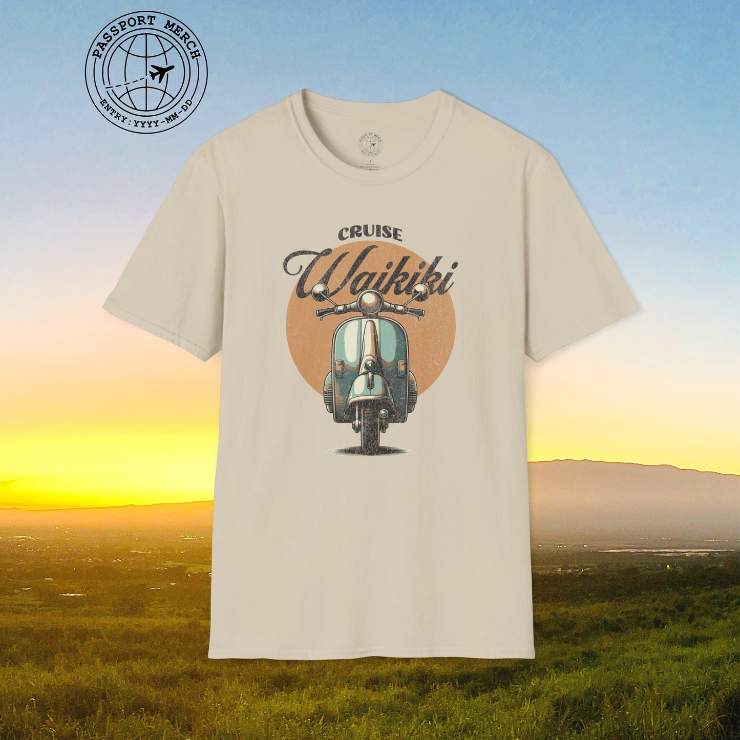 Vintage Cruise Waikiki Moped, Hawaii T-Shirt