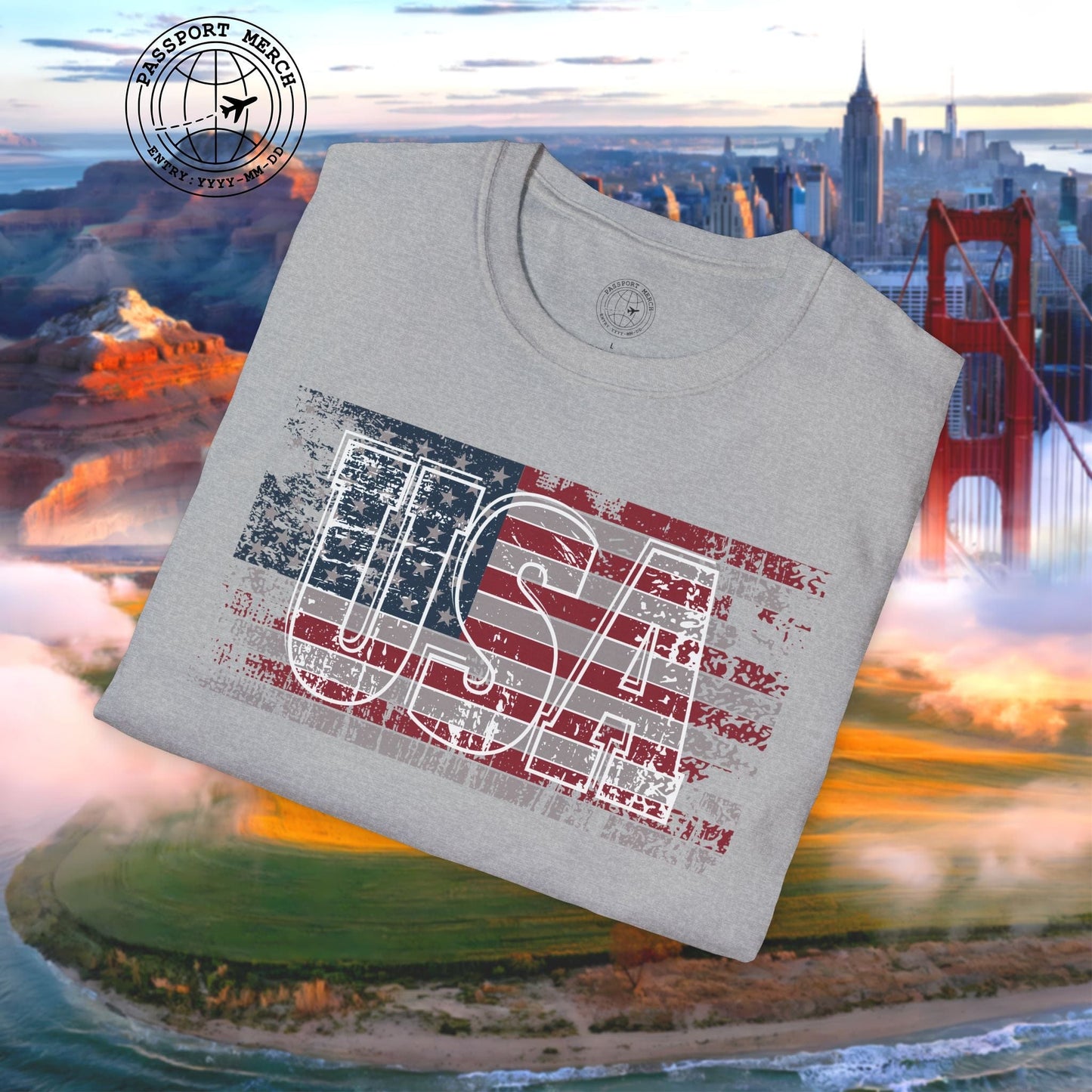 Vintage American Flag Patriotism USA T-Shirt
