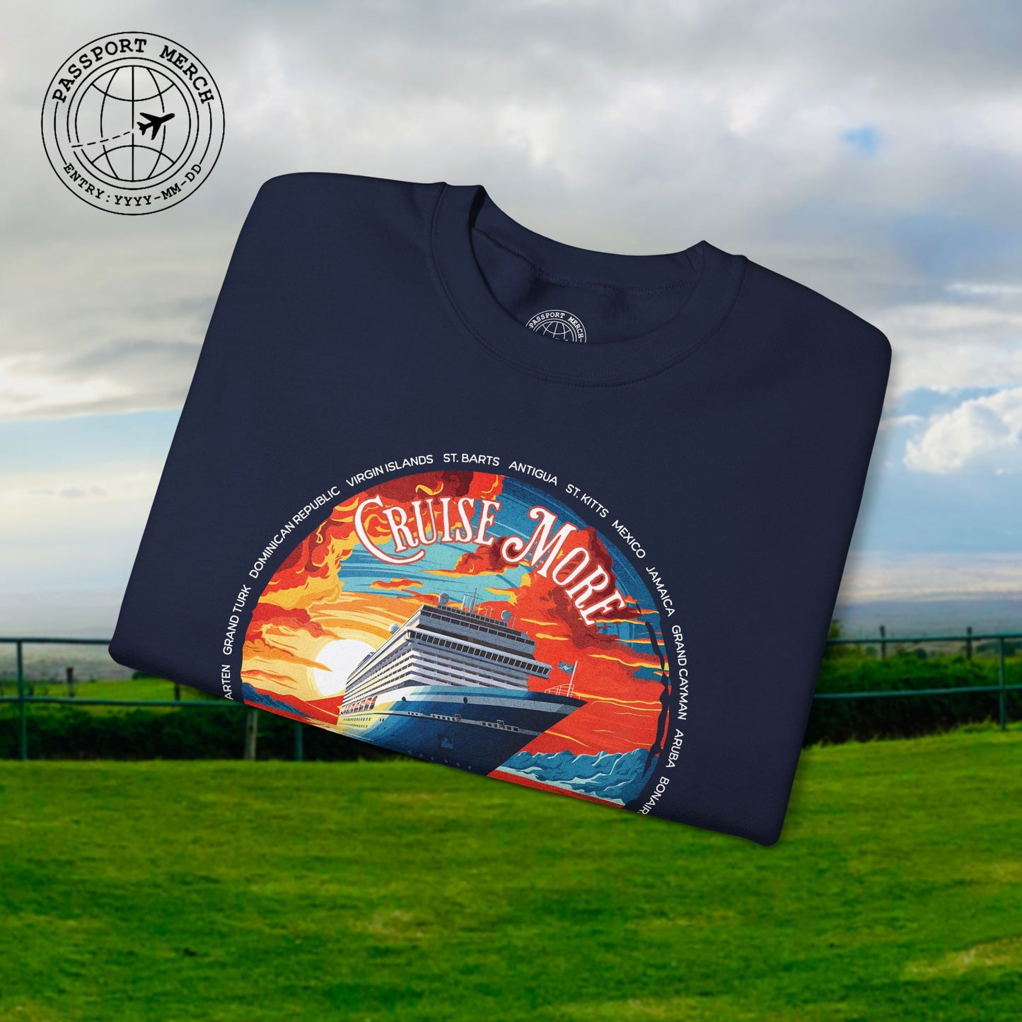 Cruise More Worry Less Caribbean Crewneck