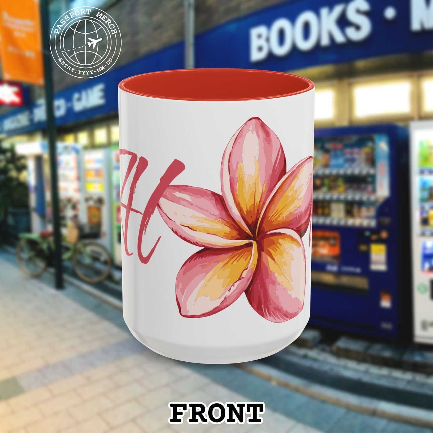 Aloha Watercolor Plumeria, Hawaii 15oz Mug