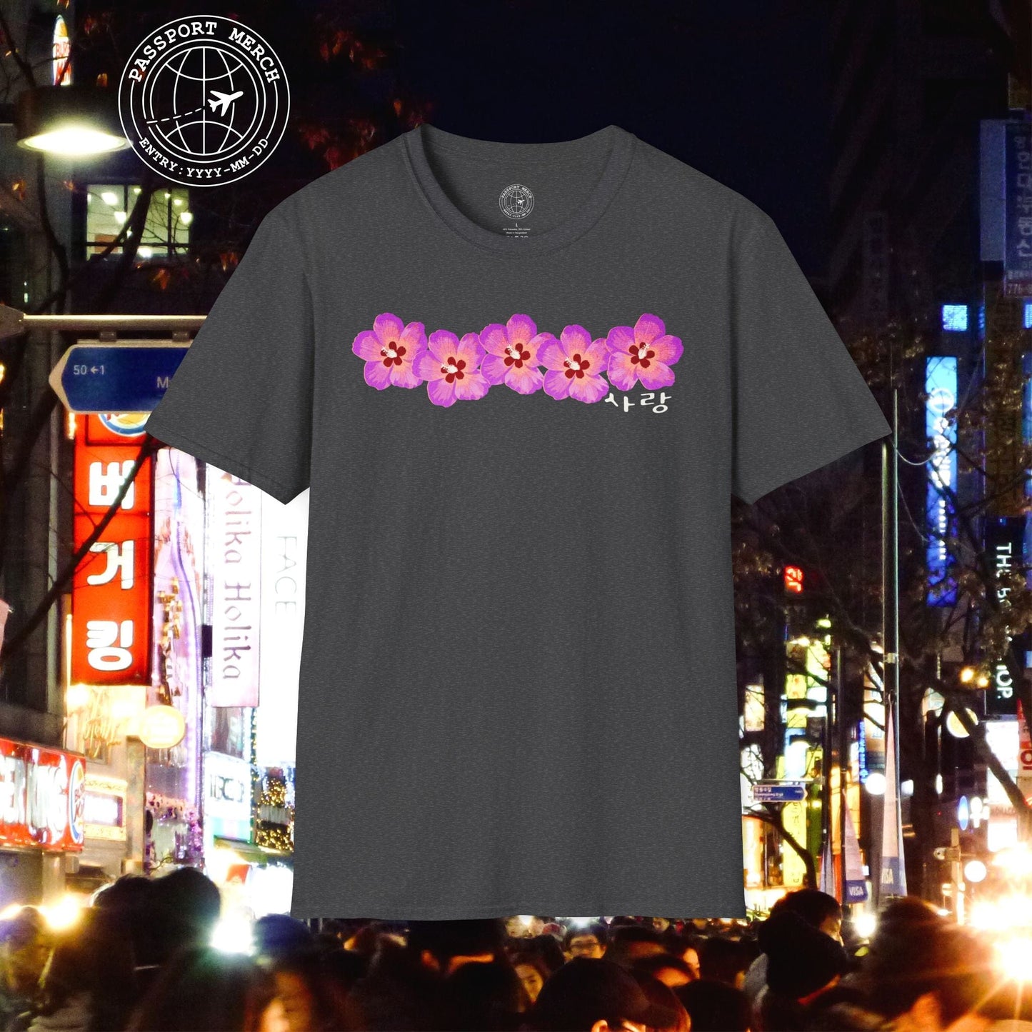 Five Pink Mugunghwa, Korea T-Shirt
