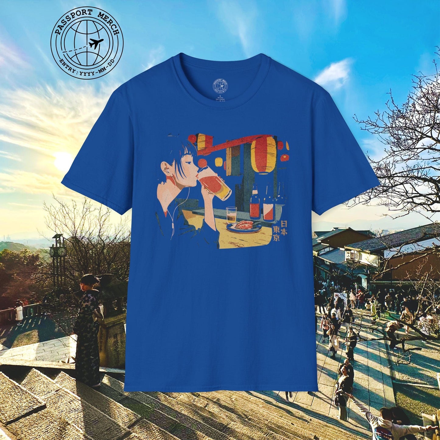 Woman Drinking in Shibuya, Tokyo, Japan T-Shirt