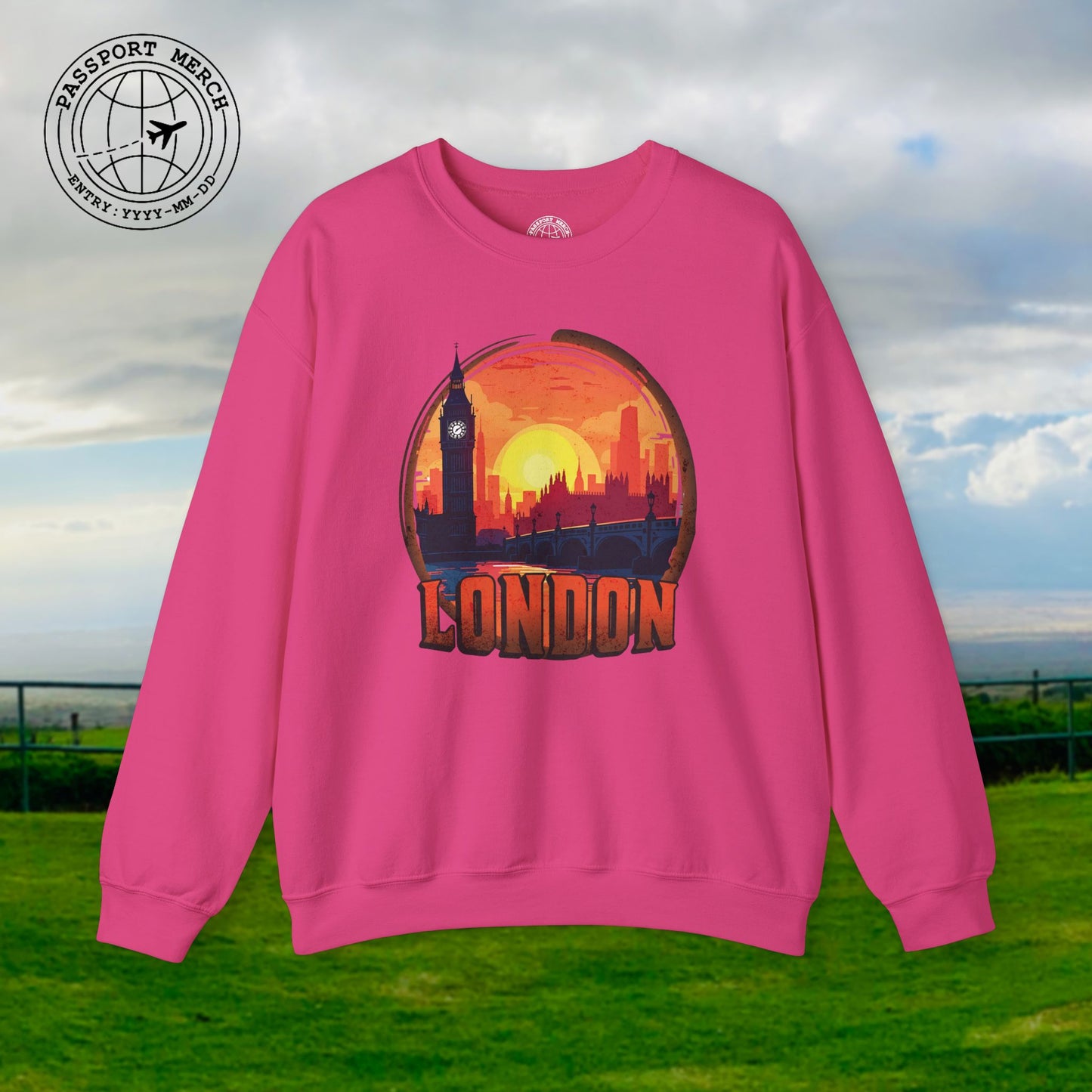 Vintage Big Ben Sunset, London, England Crewneck