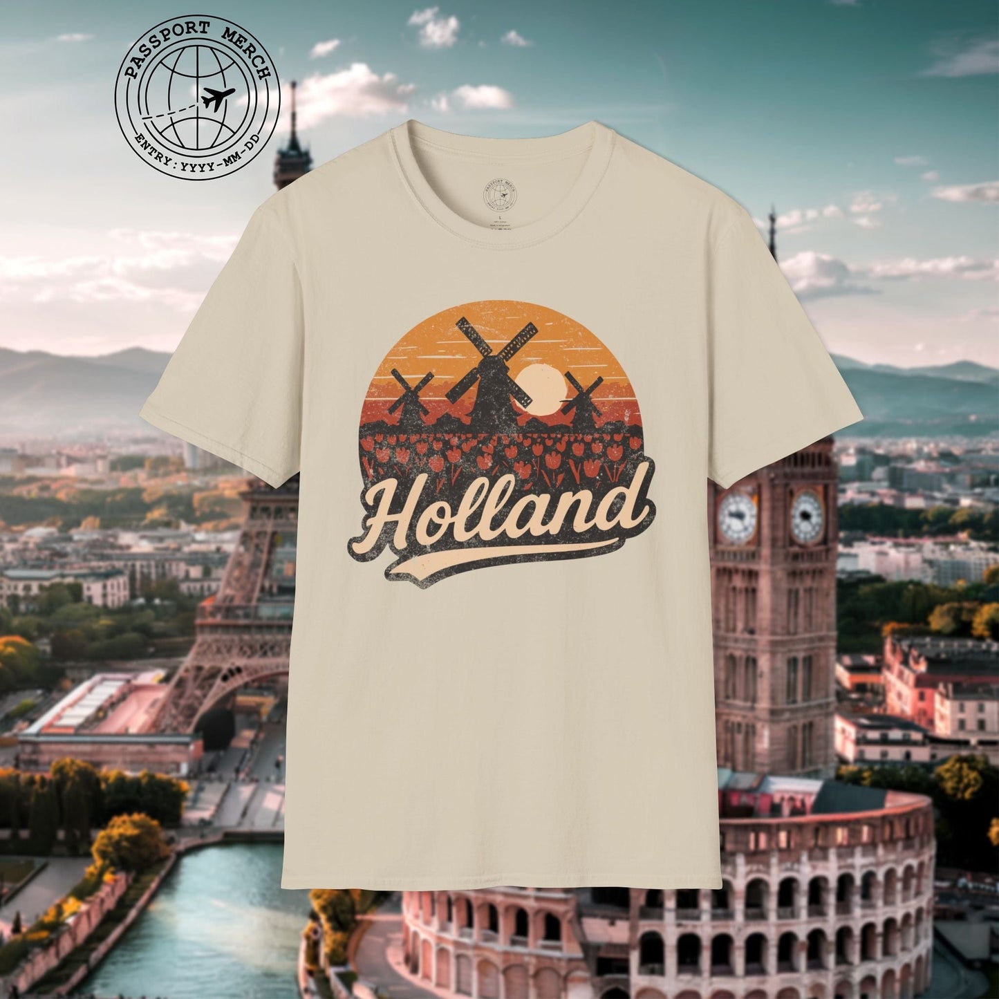 Holland Tulips and Windmills T-Shirt