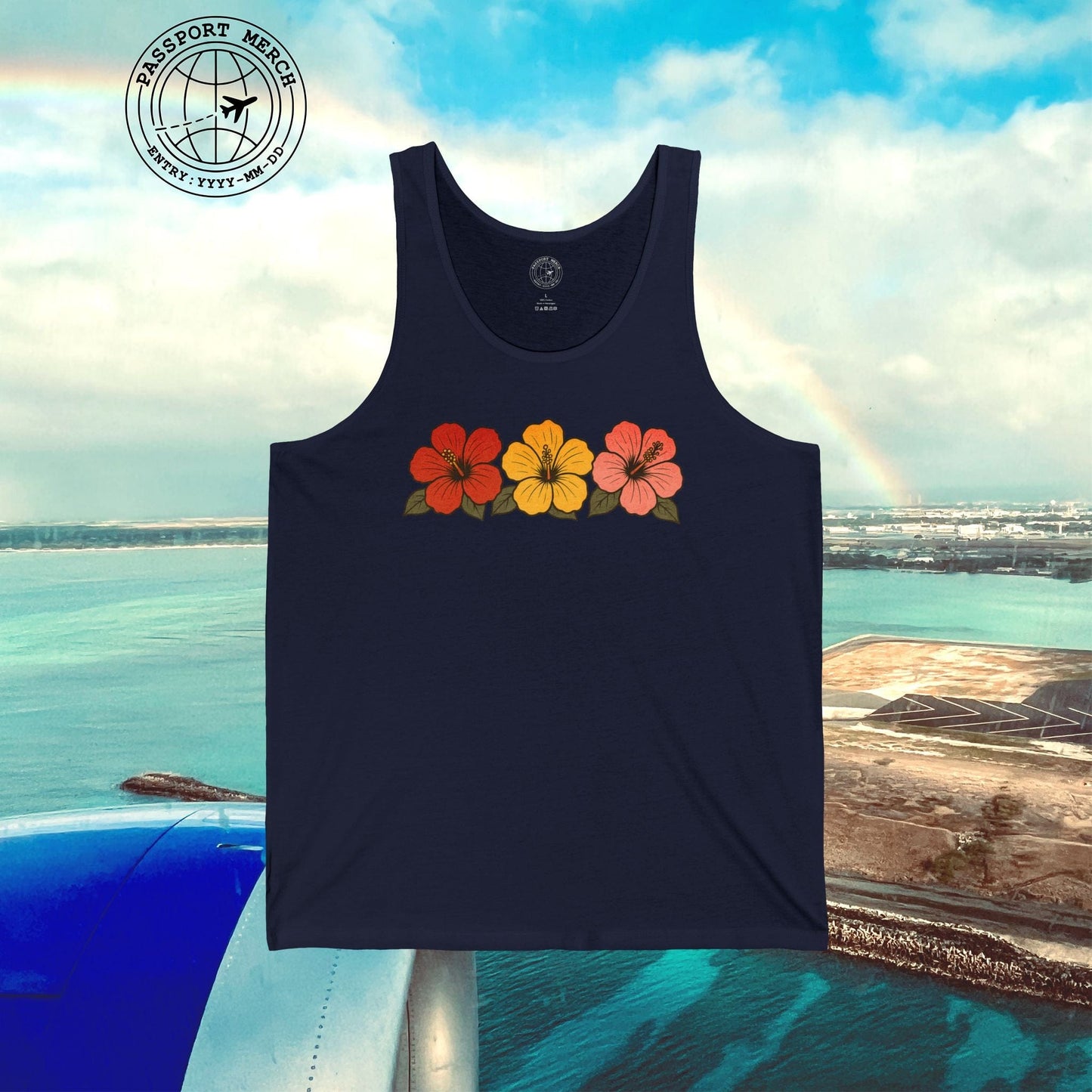 Three Vintage Hibiscus, Hawaii, Hawaii Tank Top