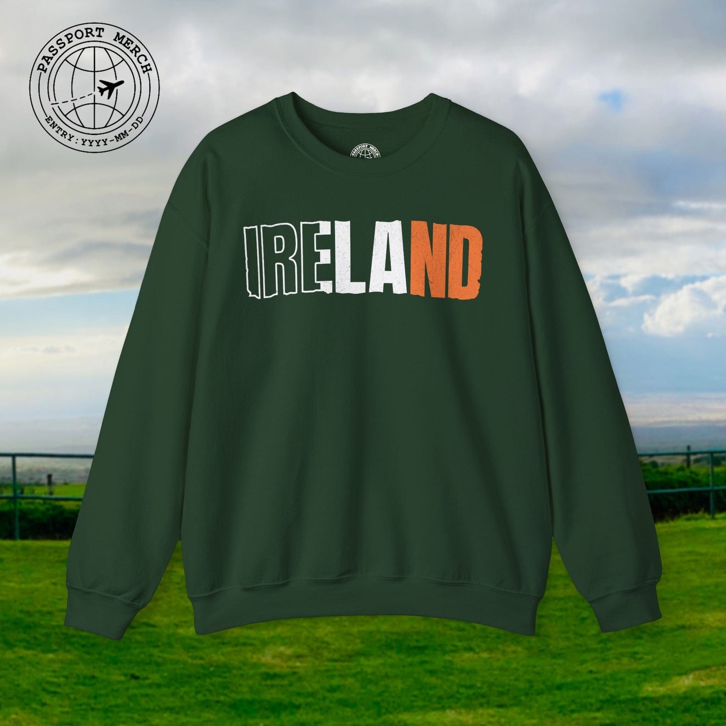 Vintage Ireland Patriotism Letter Flag Crewneck