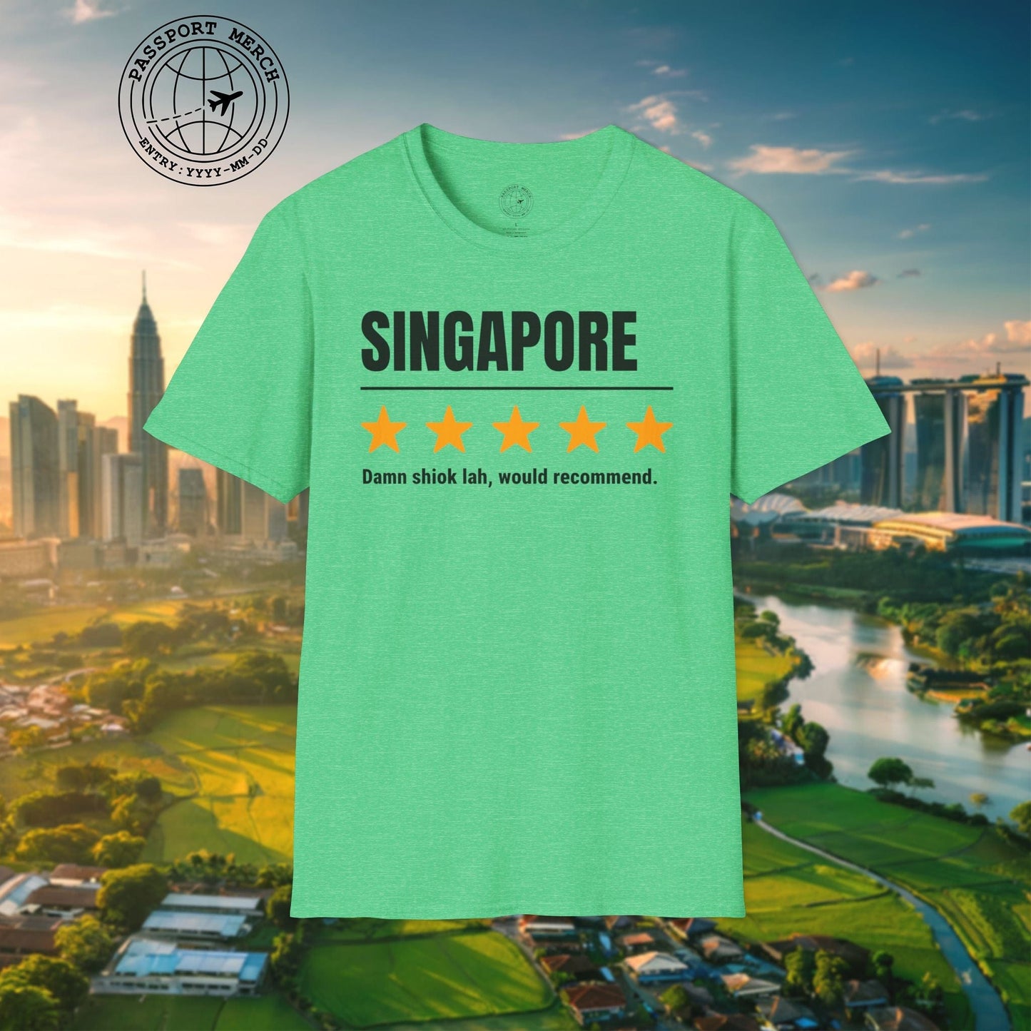 Damn Shiok Lah Five-Star Review, Singapore T-Shirt