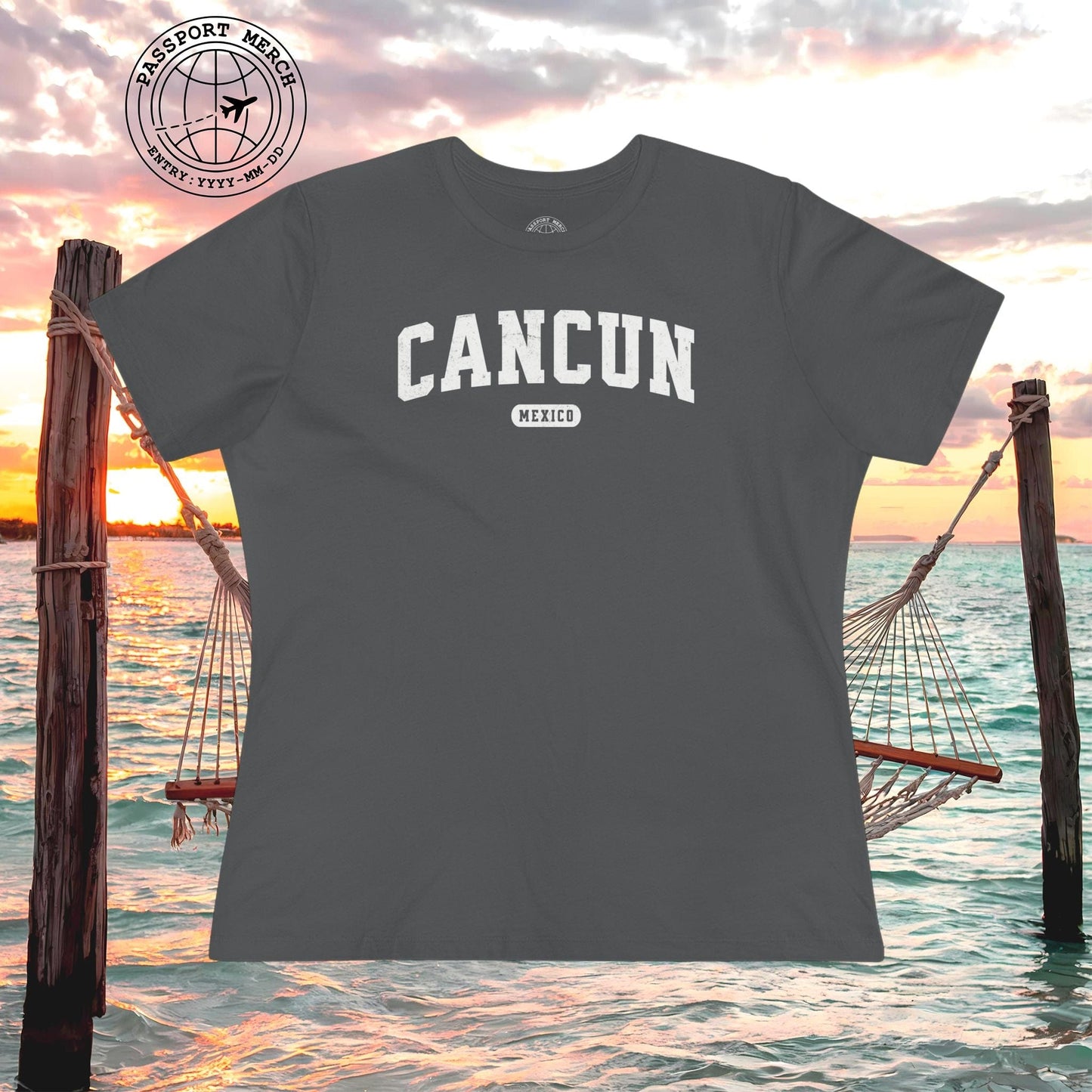 Classic Athletic (Bucket List Edition), Cancun, Mexico, Womens Fit T-Shirt