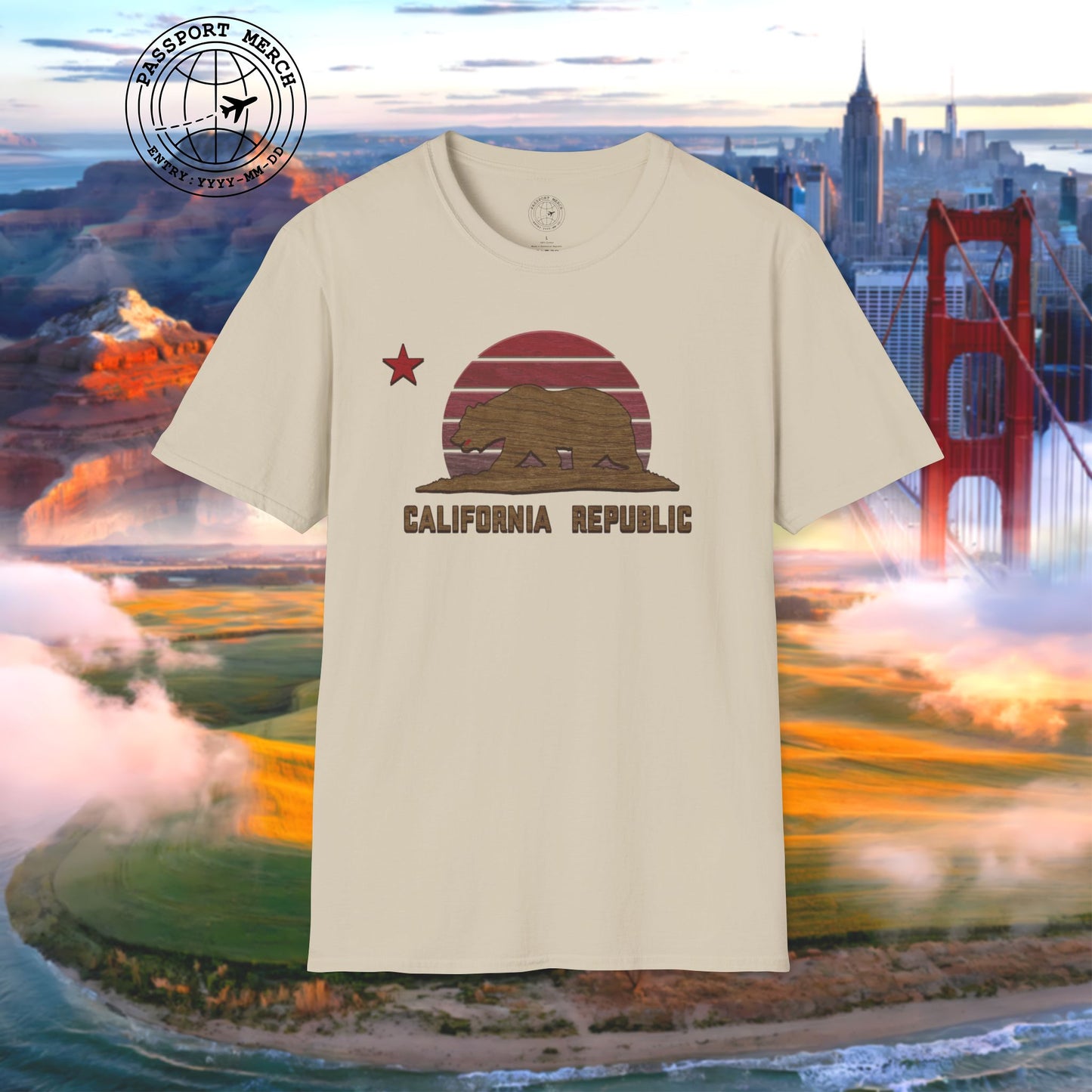 Woodworked Flag of California T-Shirt