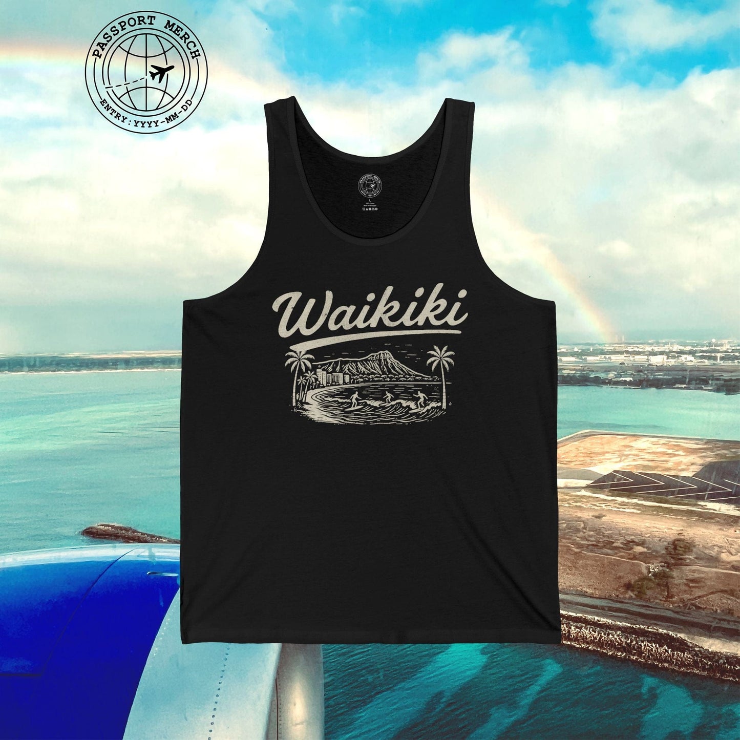 Monochrome Dreams of Waikiki, Hawaii Tank Top