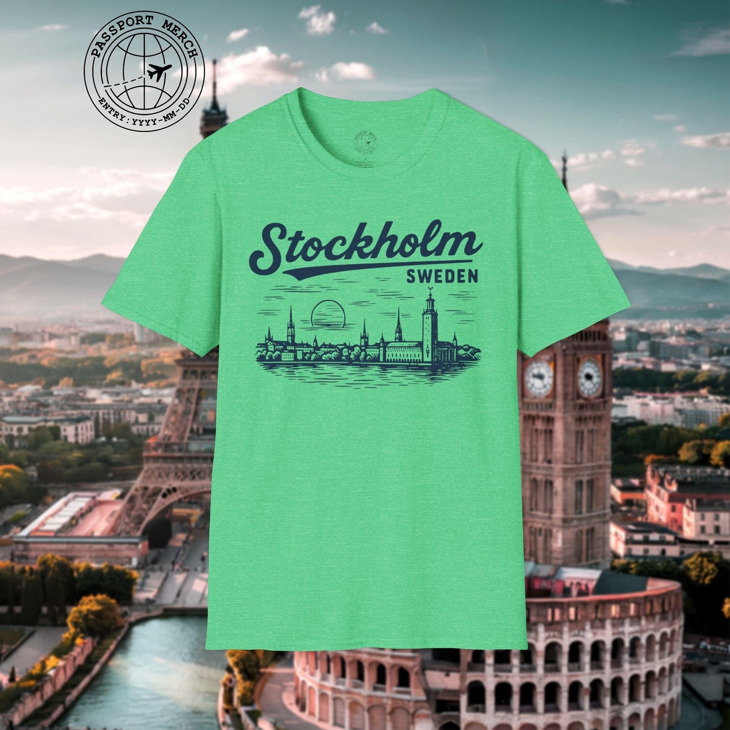 Monochrome Dreams of Stockholm, Sweden T-Shirt