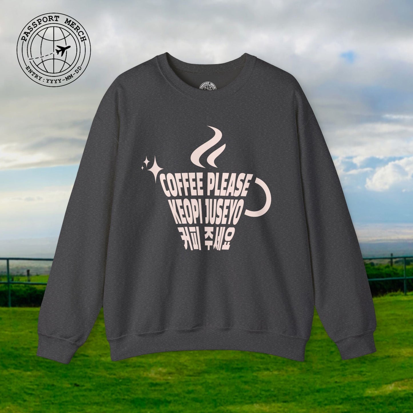 Coffee Please. Keopi Juseyo. Korea Crewneck