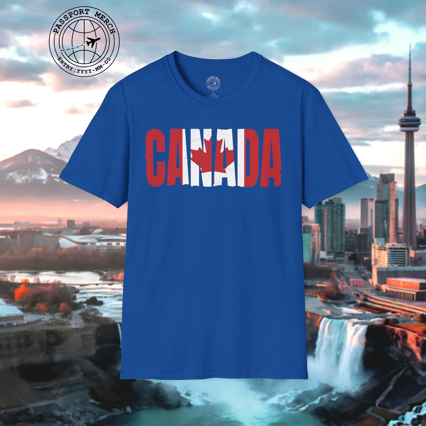 Vintage Canada Patriotism Letter Flag T-Shirt