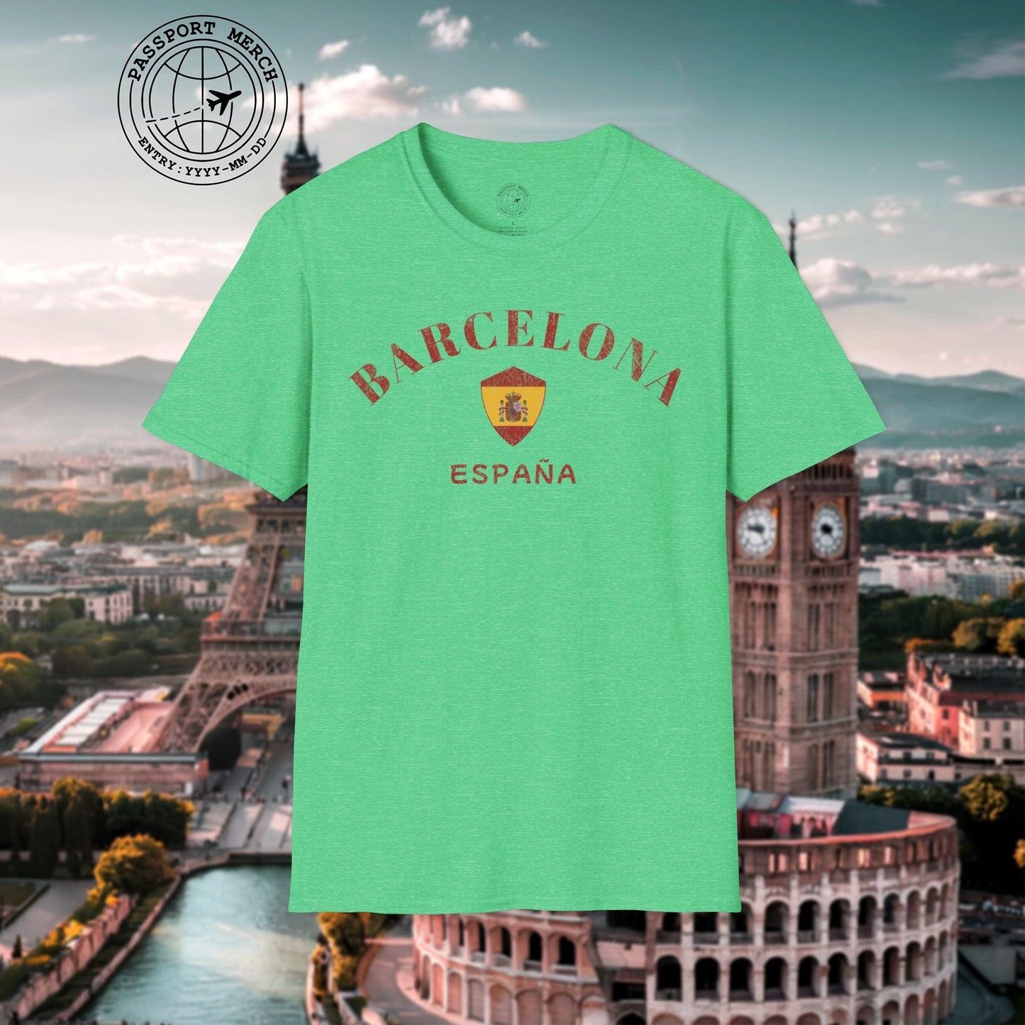 Barcelona with Coat of Arms Spain T-Shirt