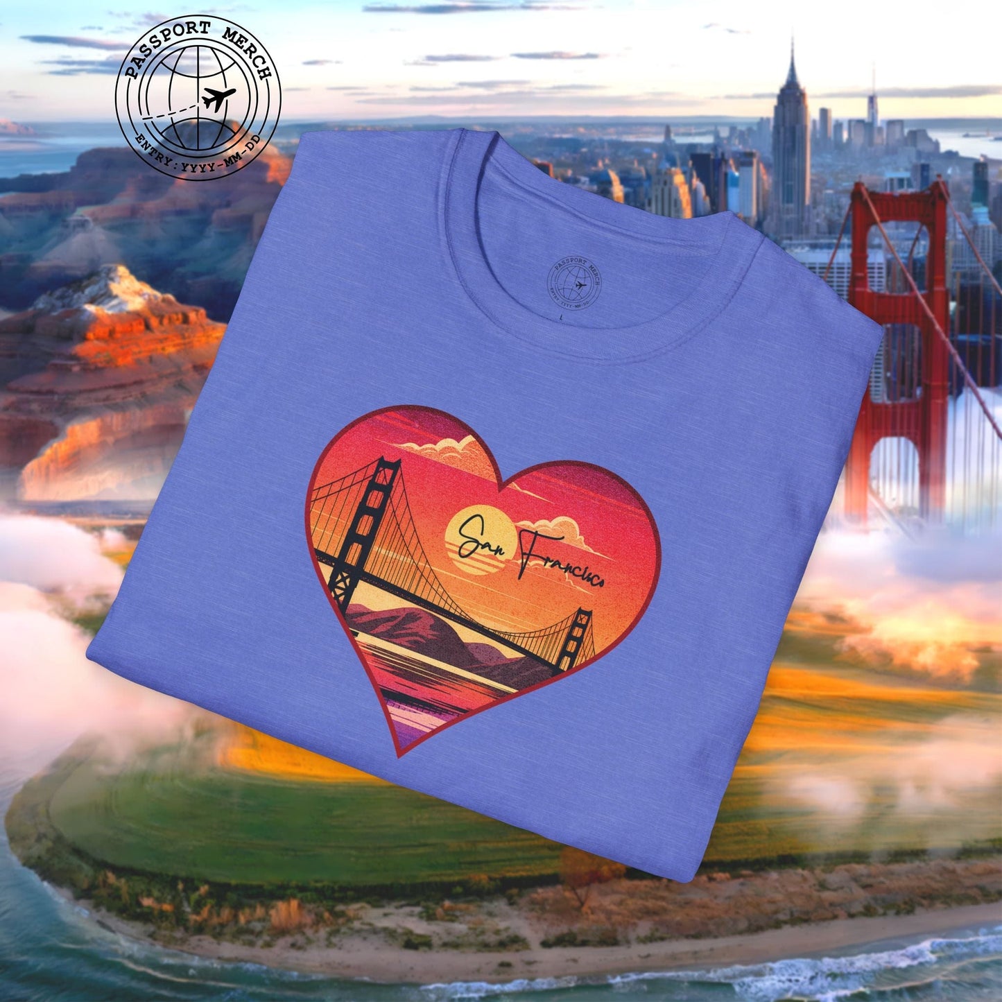 Retro San Francisco Heart, California T-Shirt