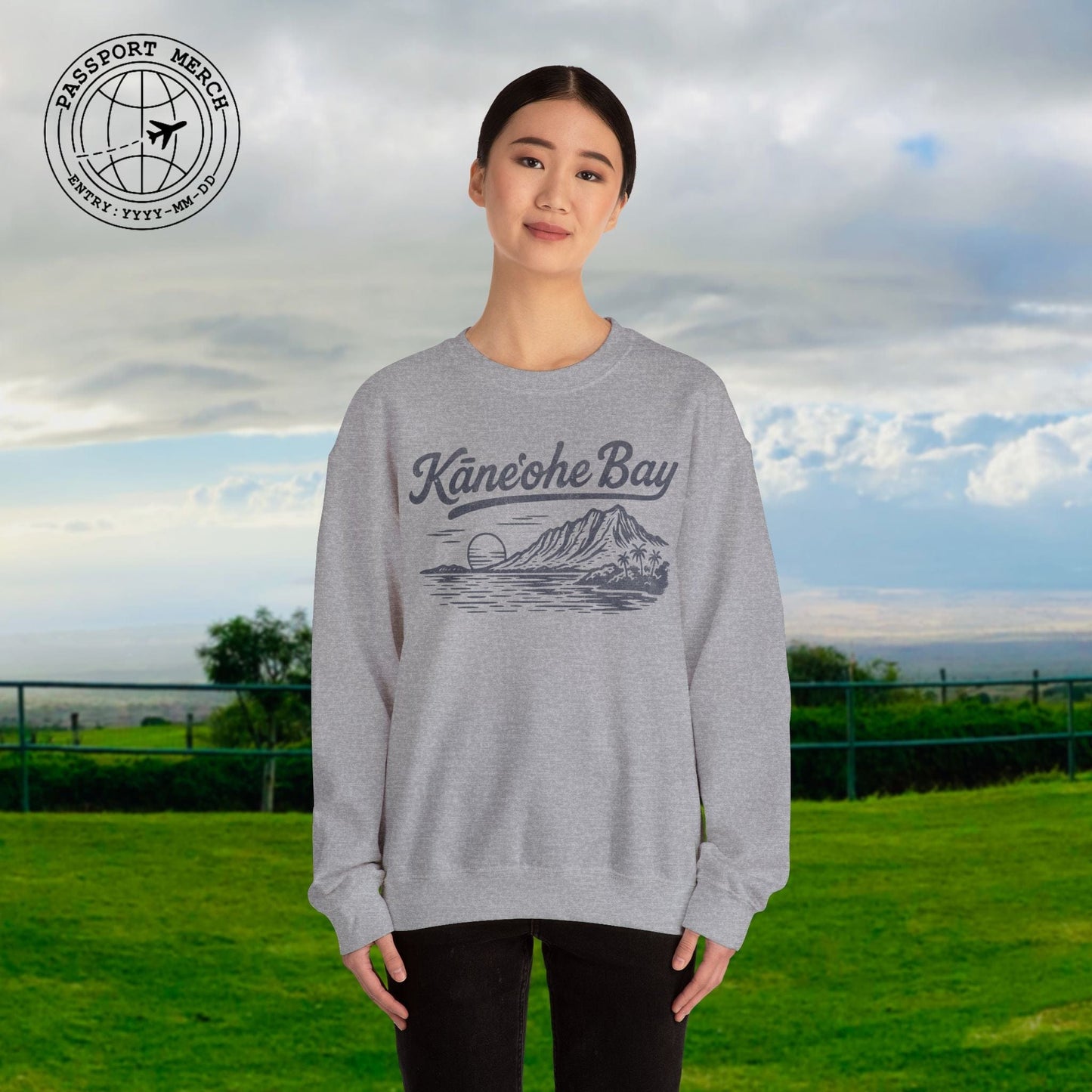 Kaneohe Bay Vintage Monochrome, Hawaii Crewneck