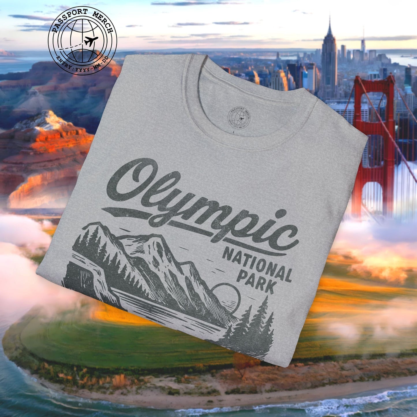 Olympic National Park Vintage Monochrome, Washington T-Shirt