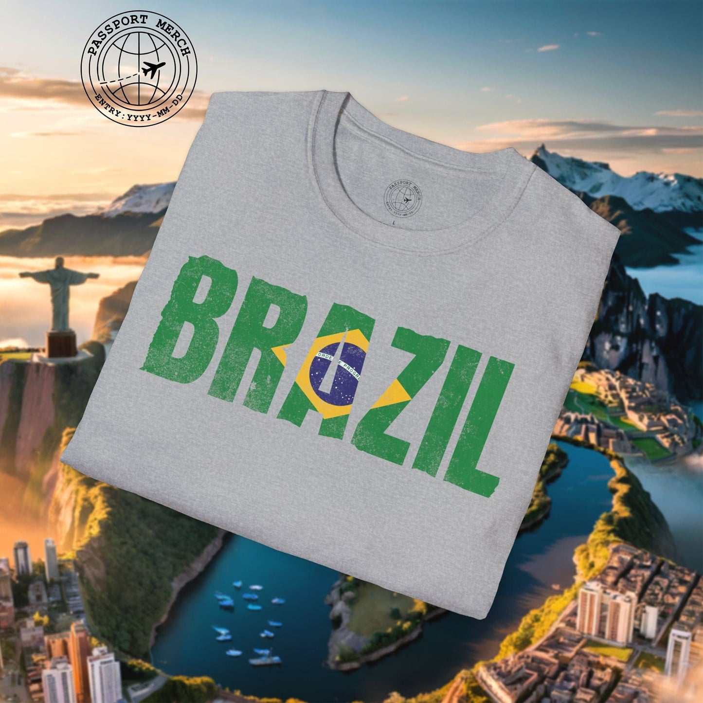 Brazil Patriotism Letter Flag T-Shirt