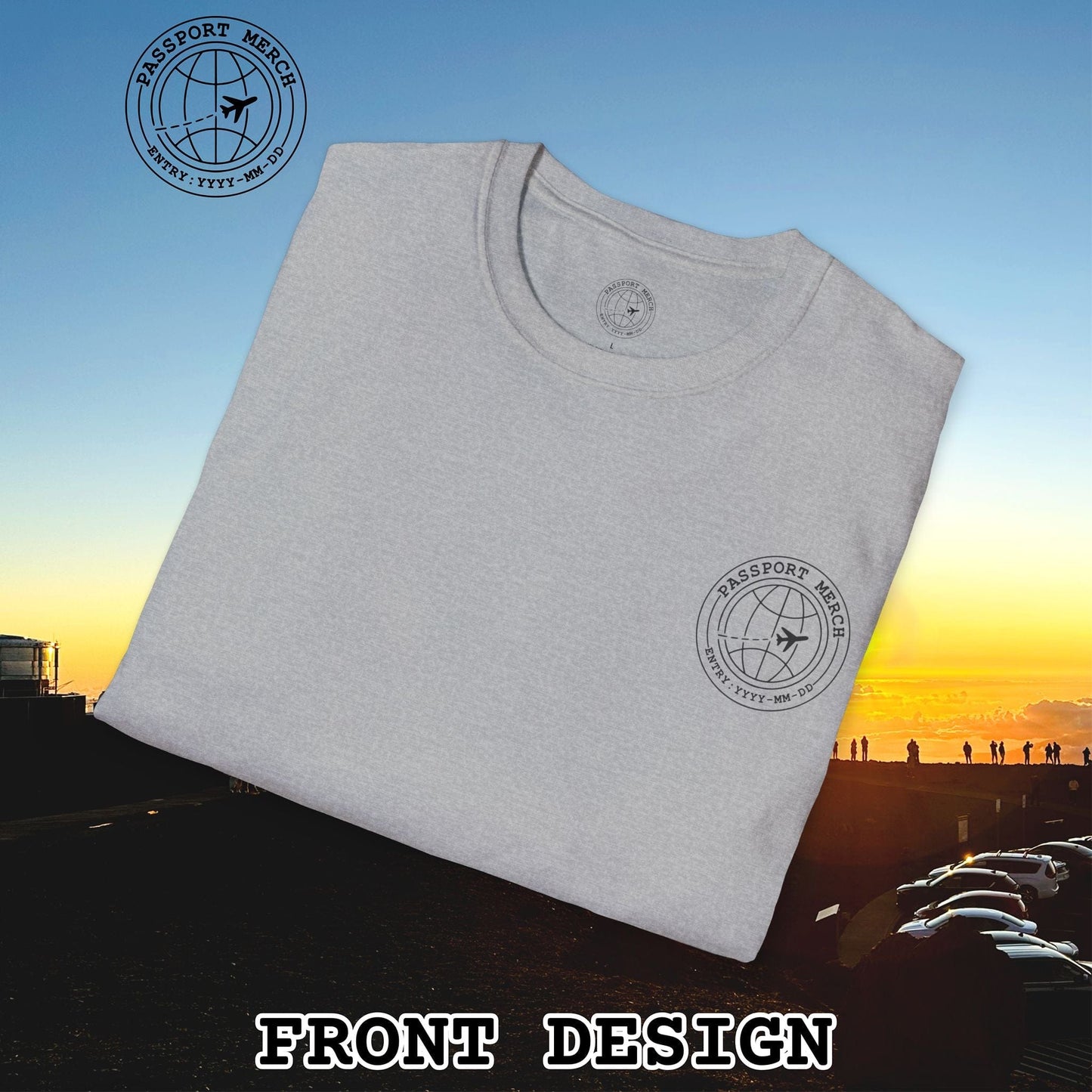 Brand Passport Stamp, Hawaii, Back Print T-Shirt