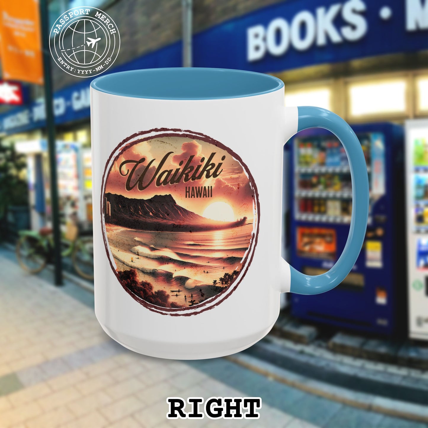 Vintage Nostalgia, Waikiki, Hawaii 15oz Mug