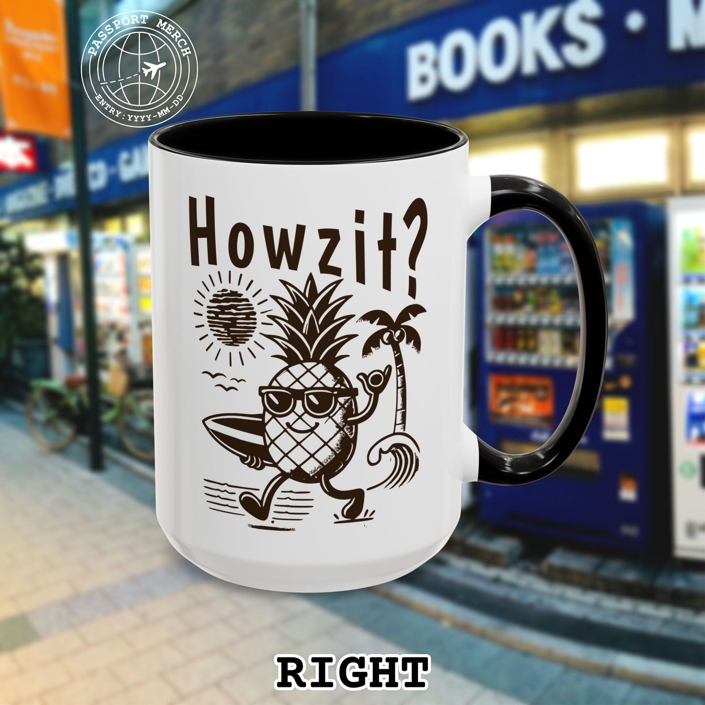 Howzit? Pineapple Shaka, Hawaii 15oz Mug