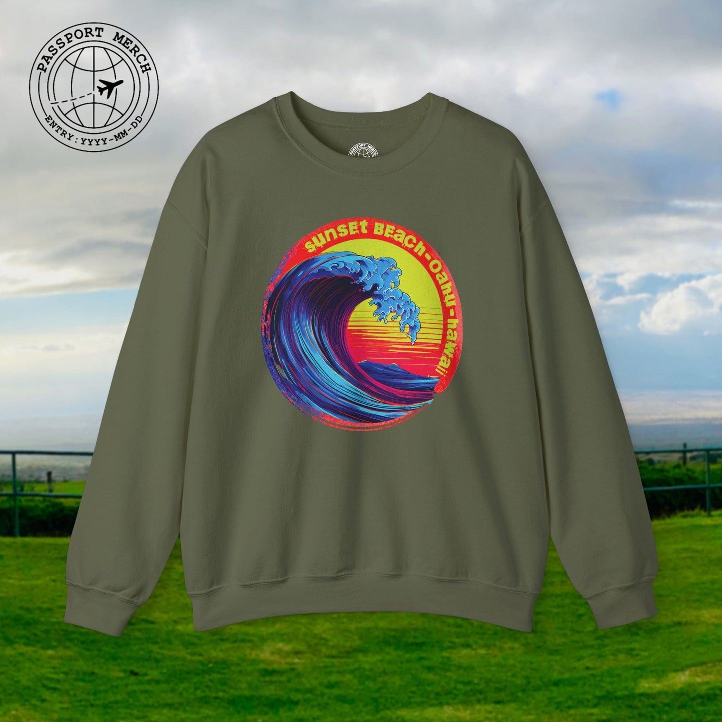 Sunset Beach Oahu, Hawaii Crewneck