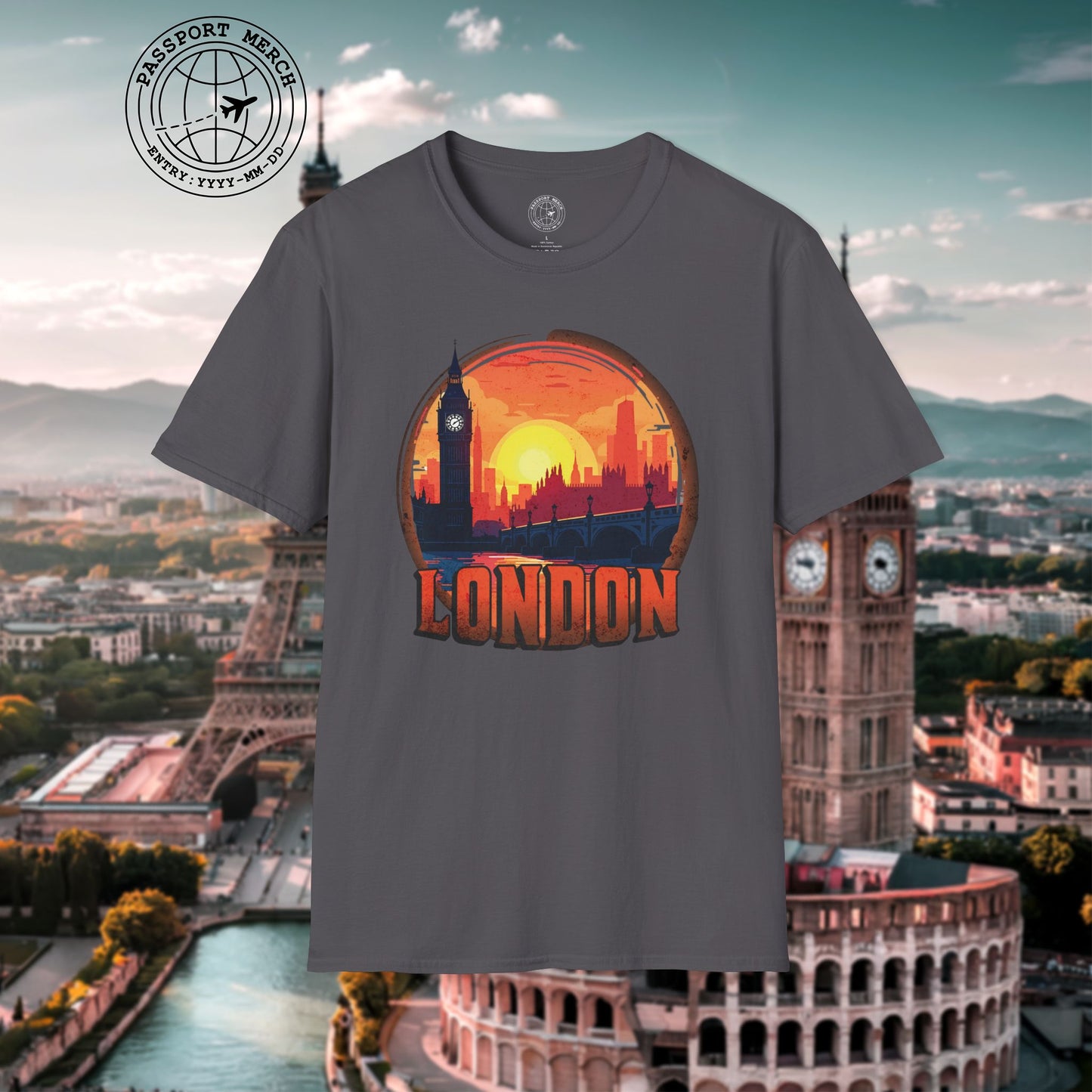 Vintage Big Ben Sunset, London, England T-Shirt
